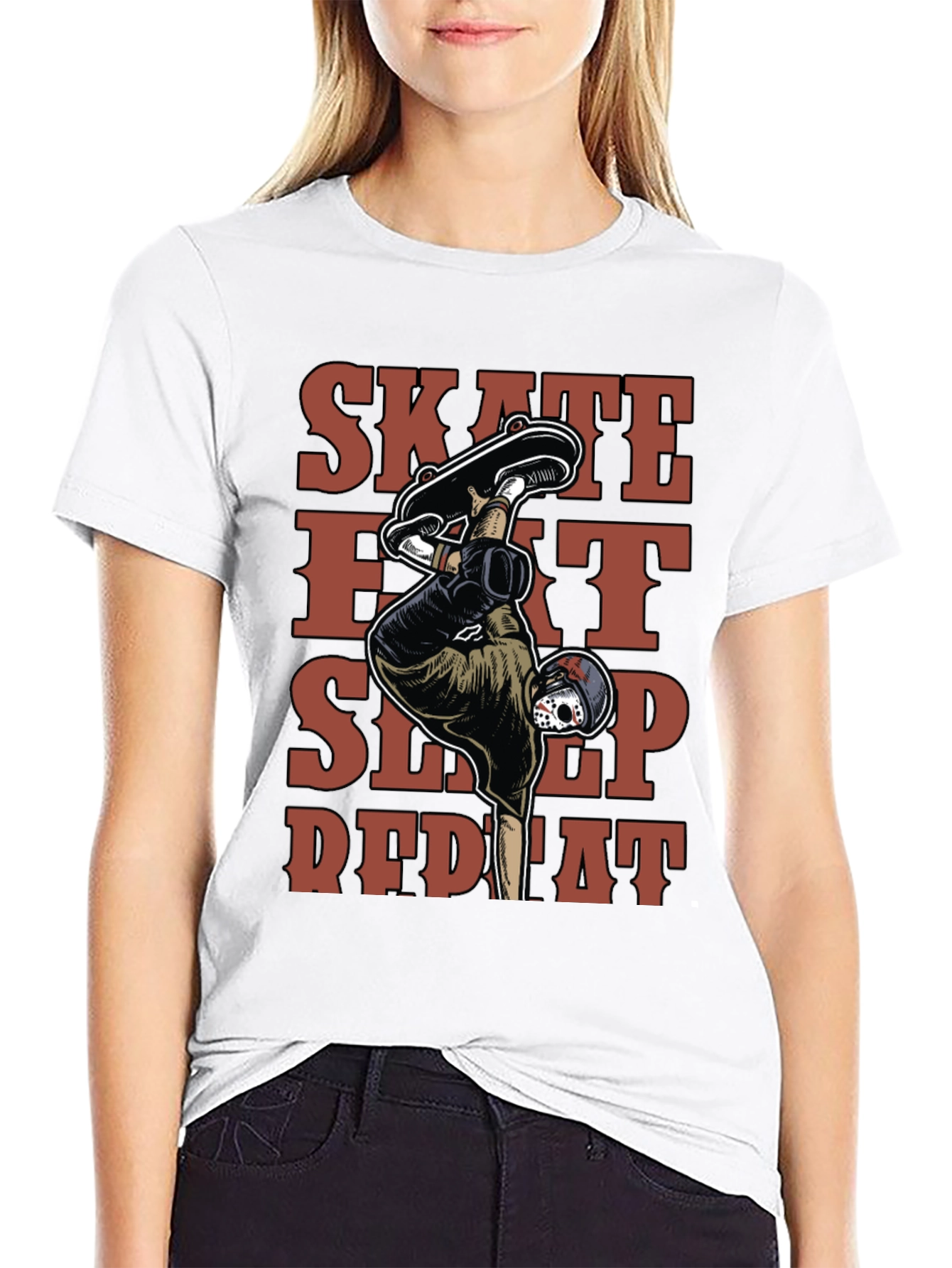 Skate Eat Sleep Repeat Graphic T-Shirt