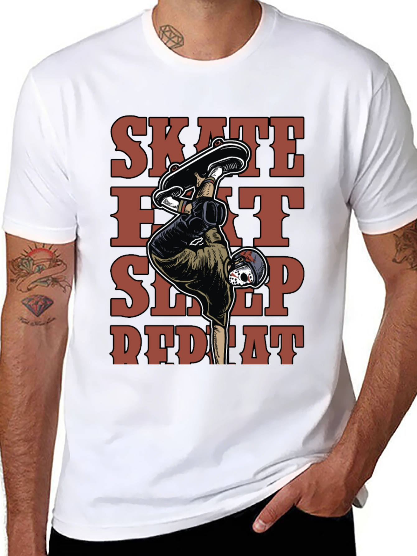 Skate Eat Sleep Repeat Graphic T-Shirt