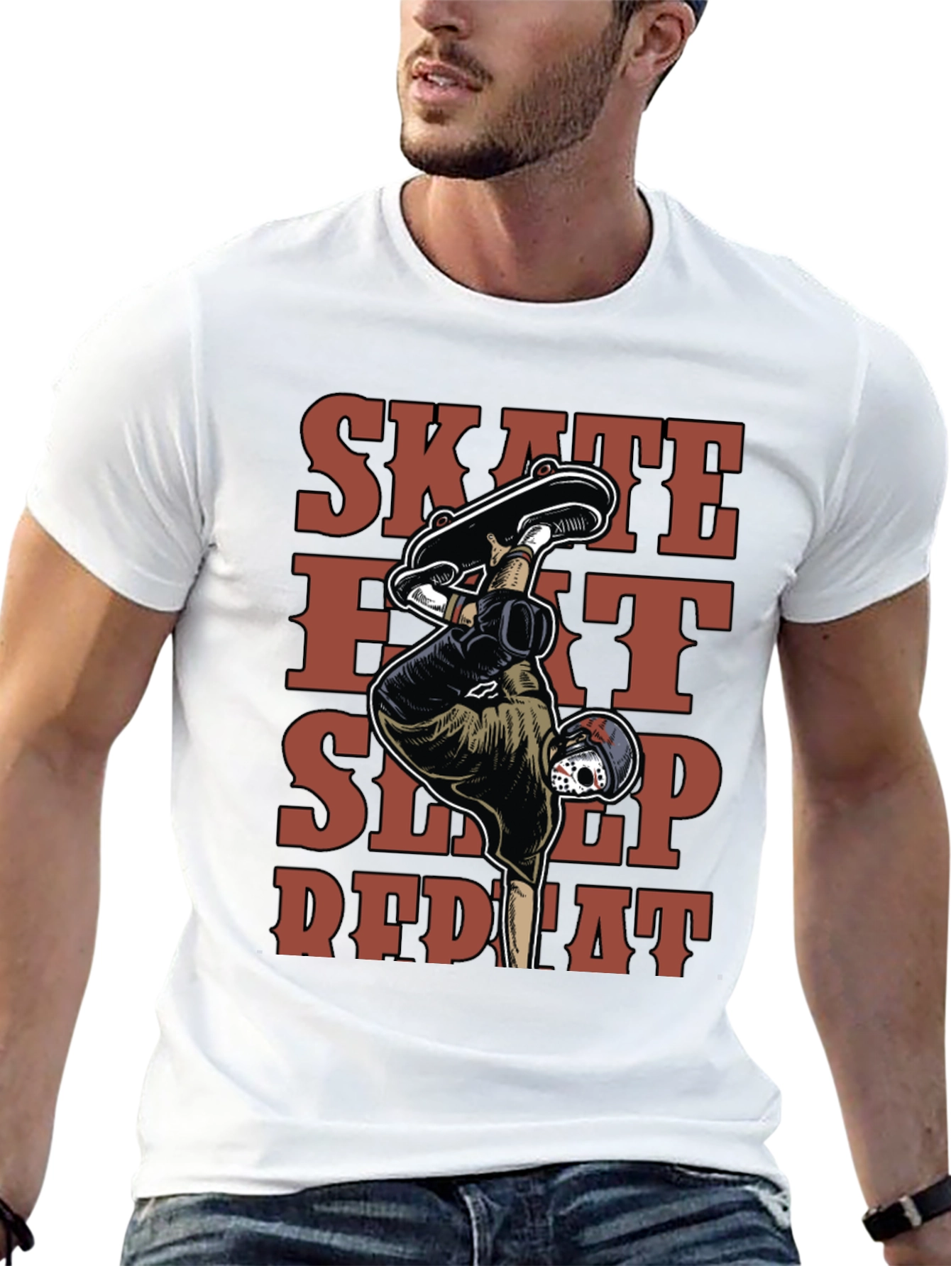 Skate Eat Sleep Repeat Graphic T-Shirt
