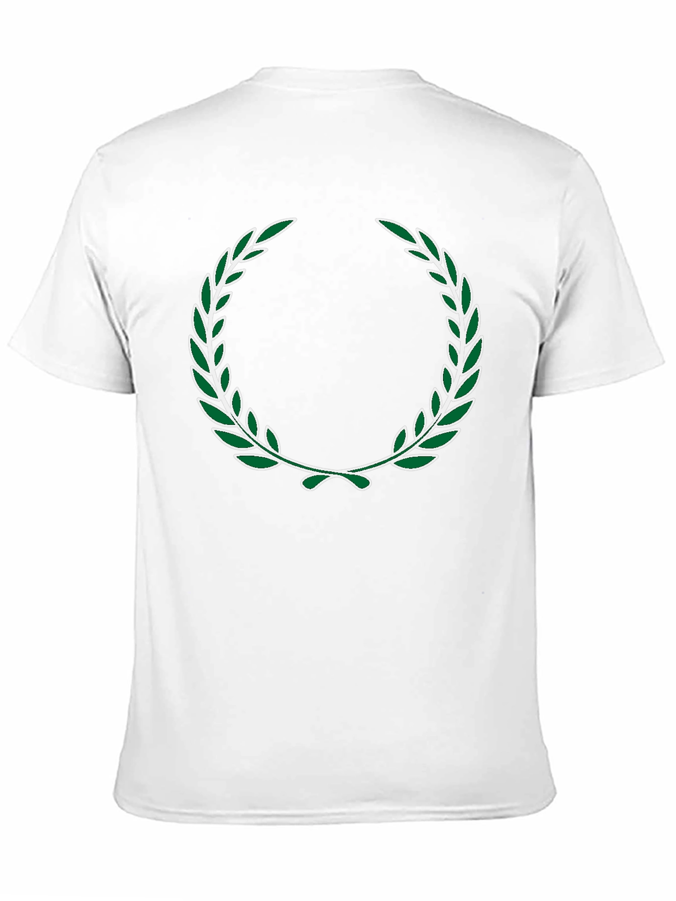 Green Laurel Wreath Design Black T-Shirt