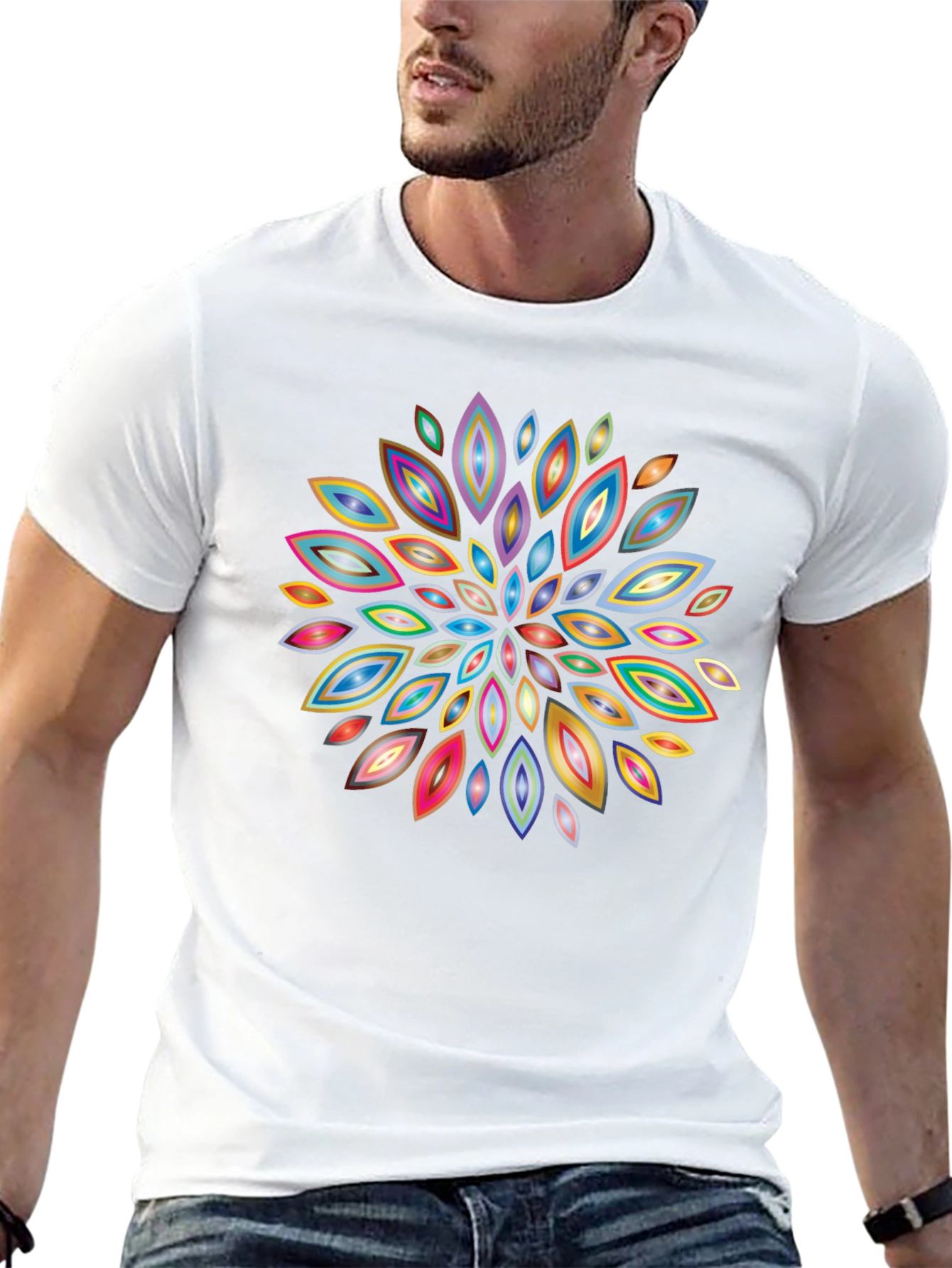 Abstract Floral Burst Graphic T-Shirt