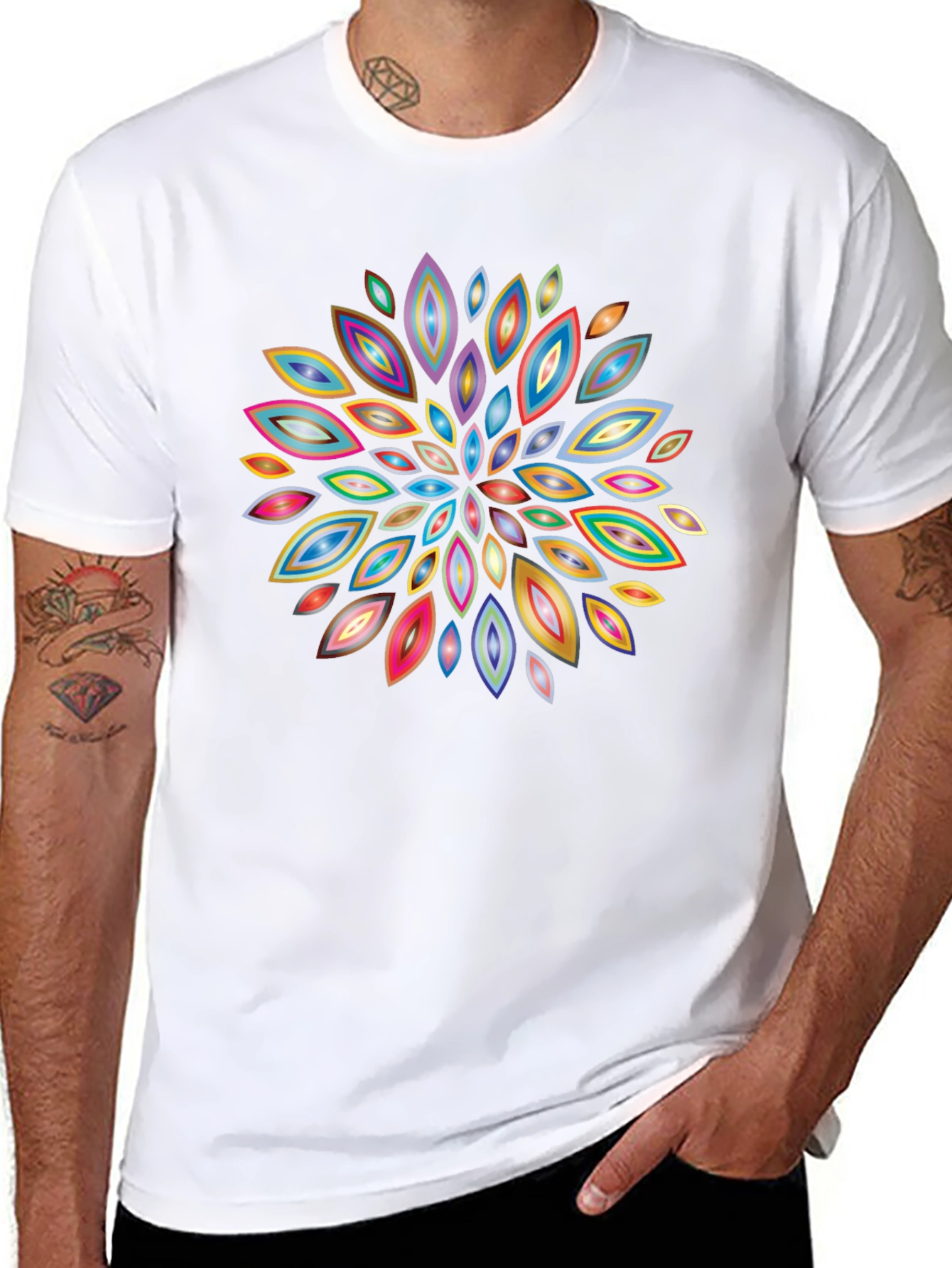 Abstract Floral Burst Graphic T-Shirt