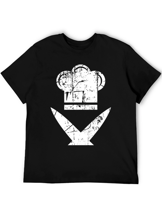 Chef Hat & Knife T-Shirt - Culinary Design