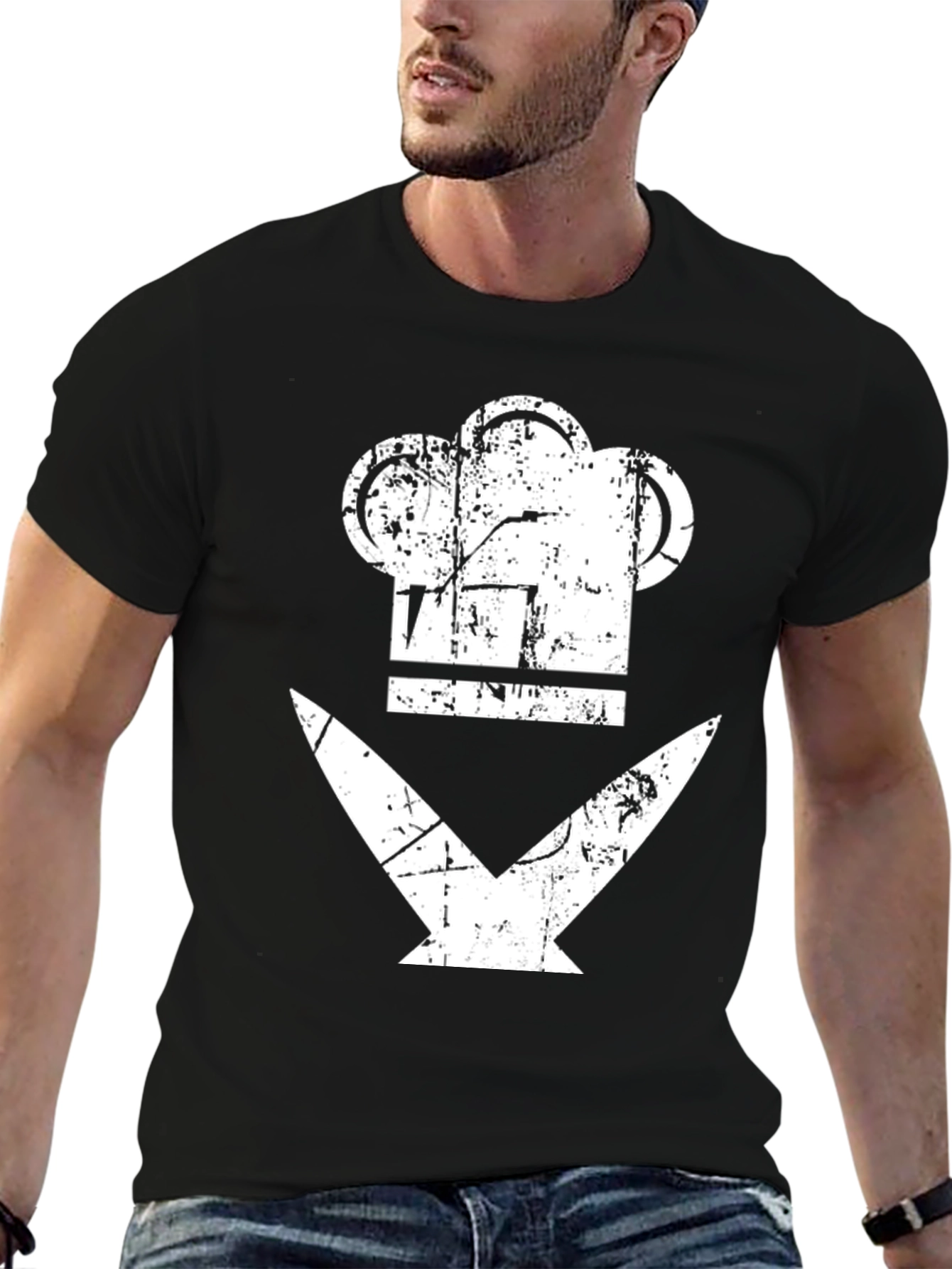 Chef Hat & Knife T-Shirt - Culinary Design
