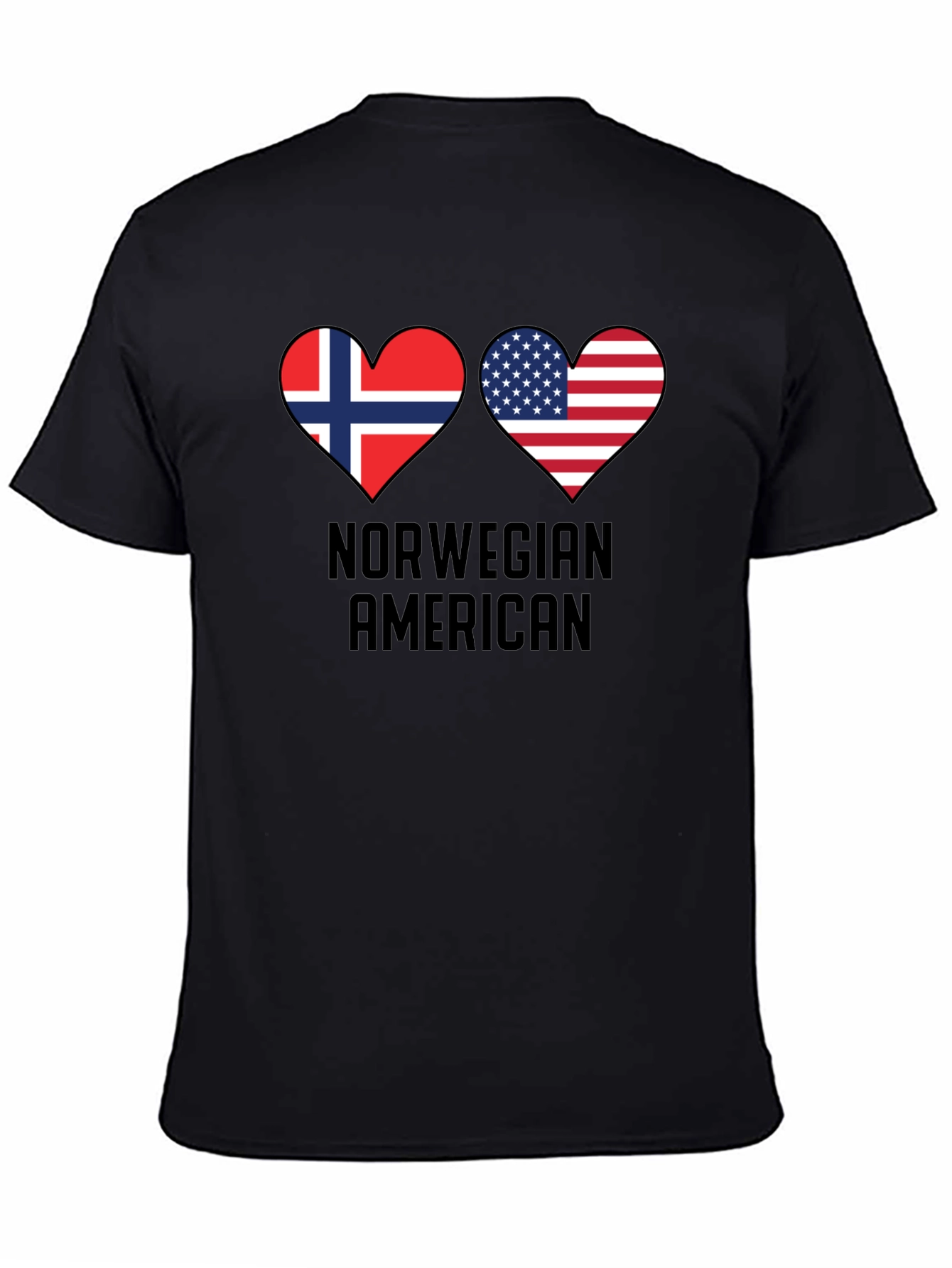 Norwegian American Flag Heart T-Shirt