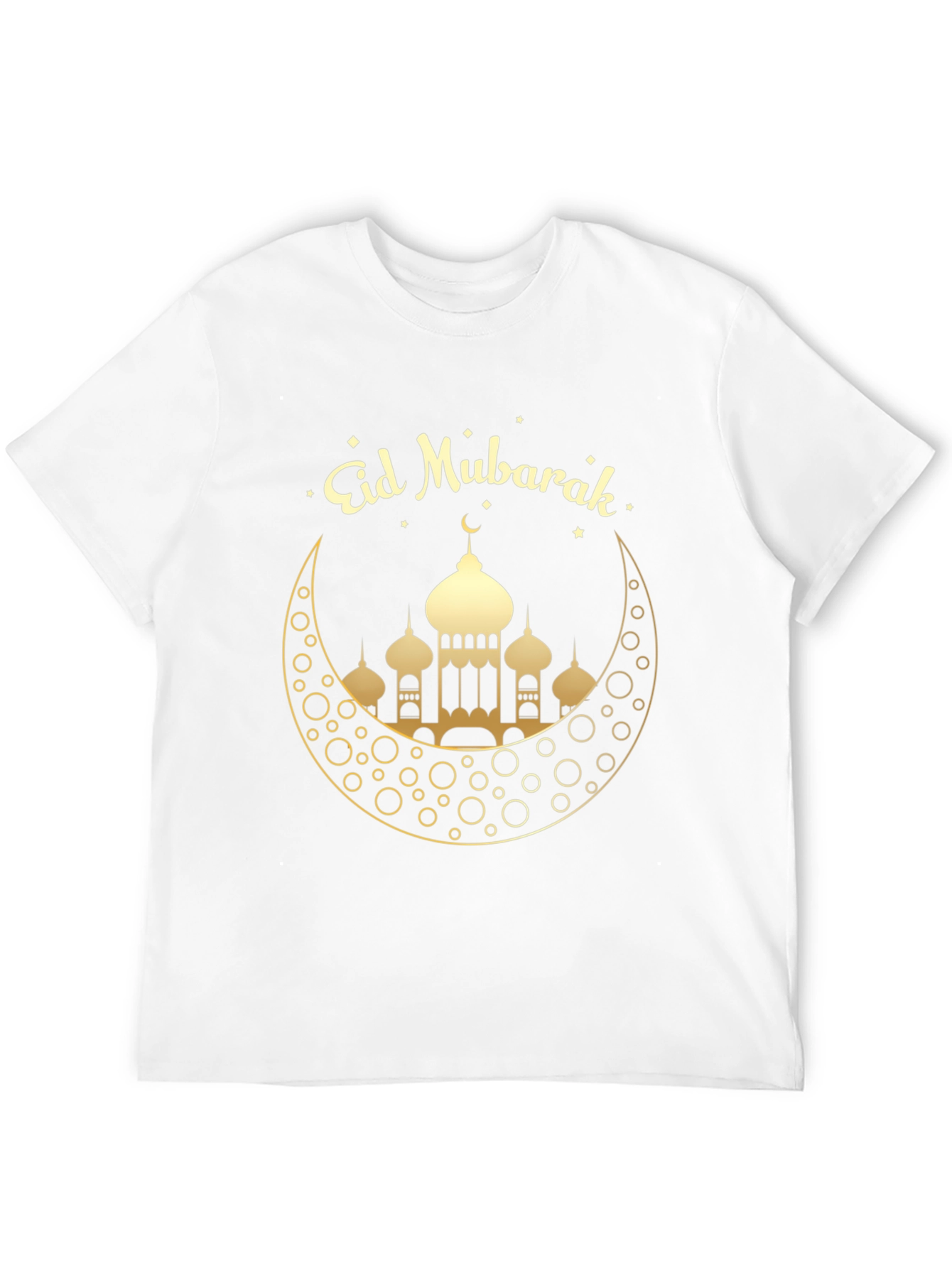 Eid Mubarak Black T-Shirt - Crescent Moon Mosque