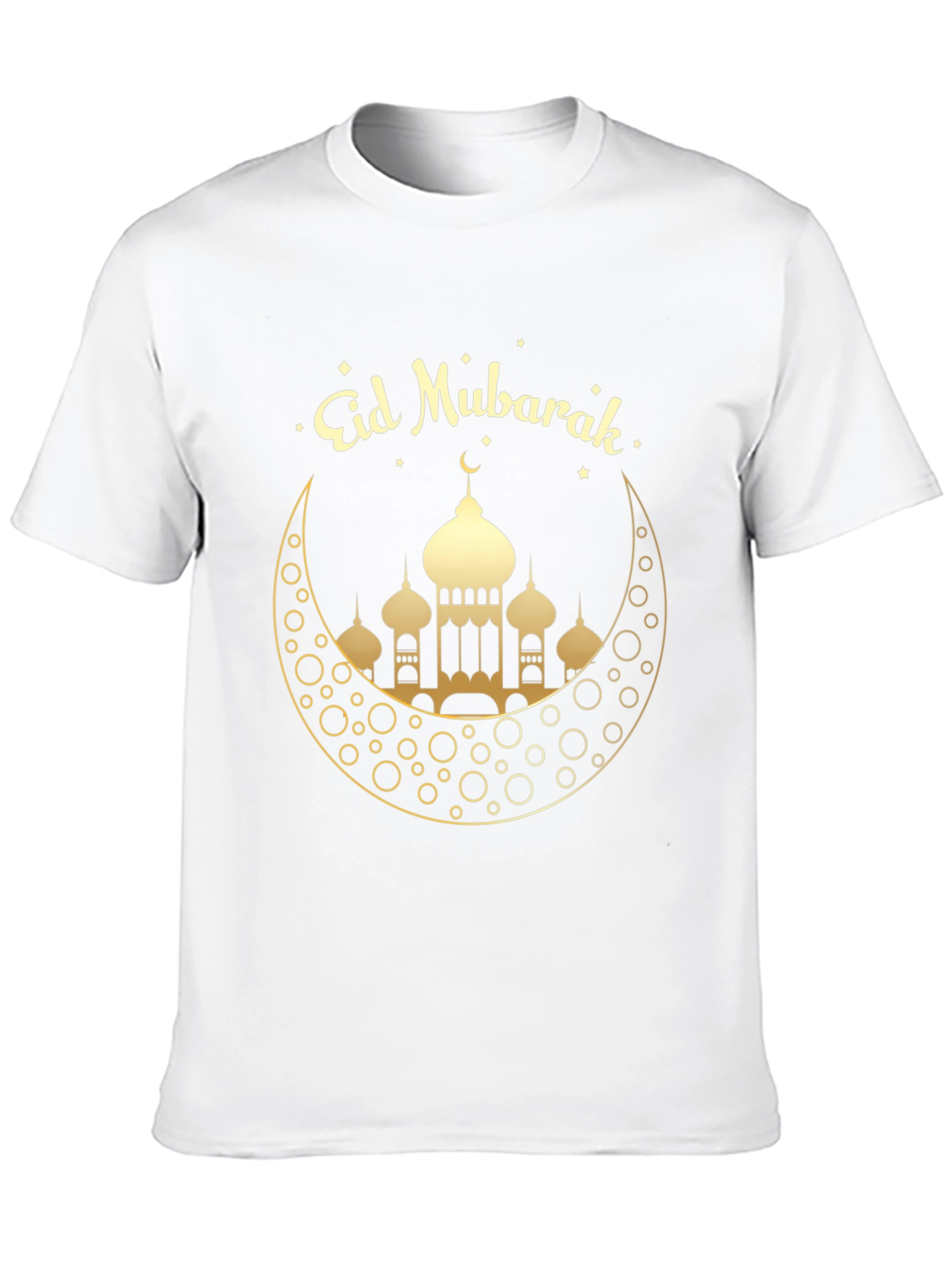 Eid Mubarak Black T-Shirt - Crescent Moon Mosque