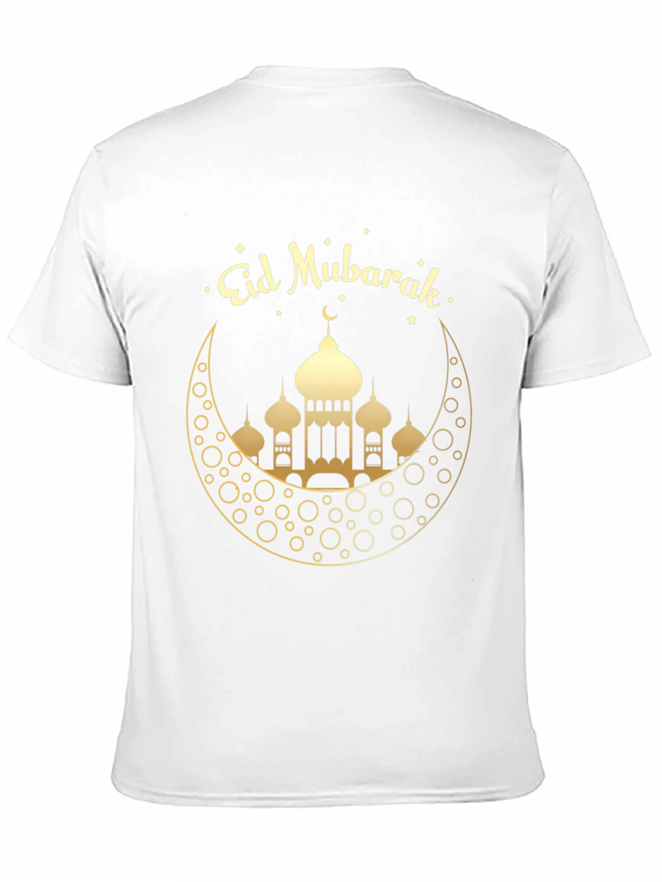 Eid Mubarak Black T-Shirt - Crescent Moon Mosque