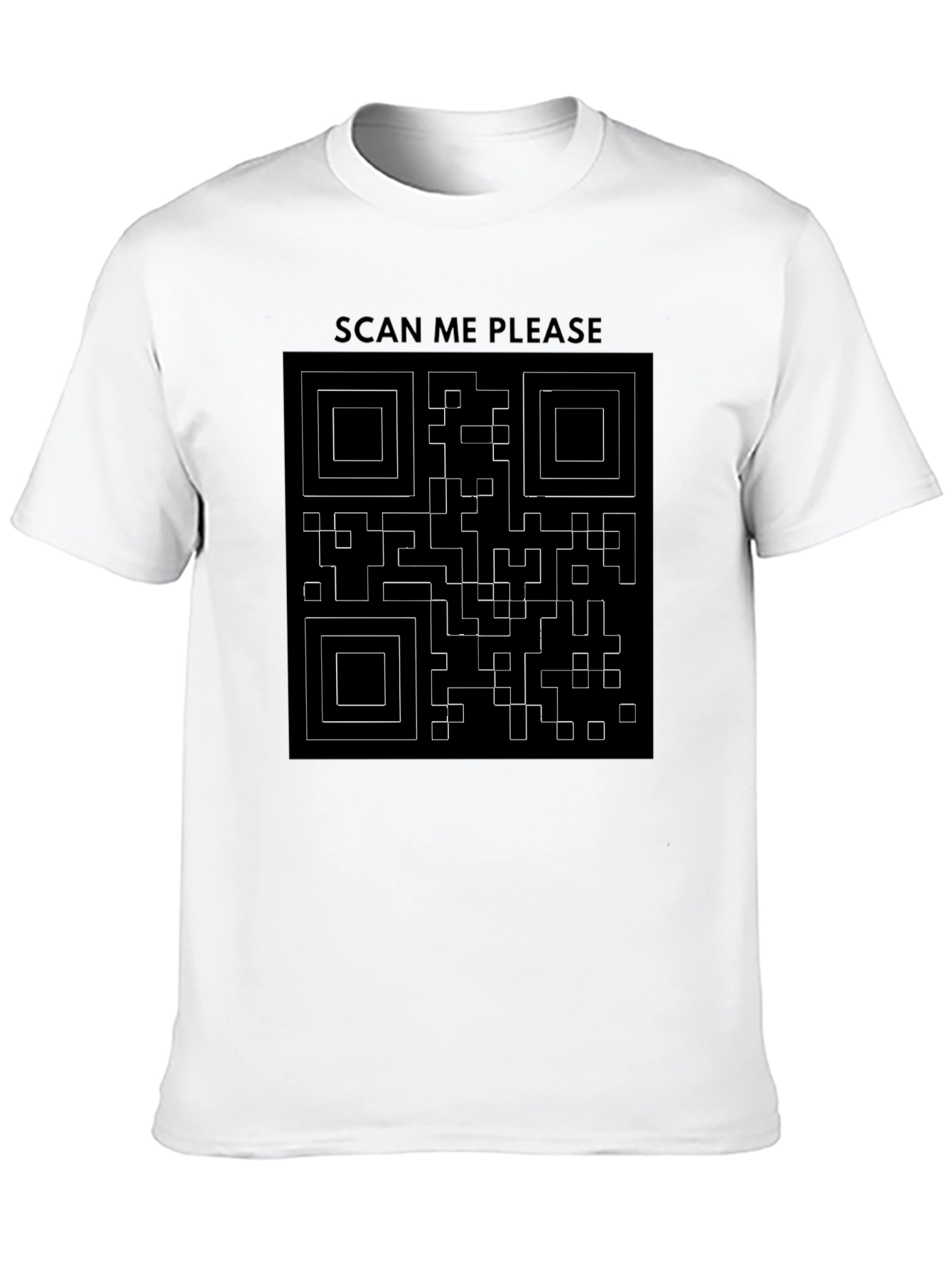 Scan Me QR Code Graphic T-Shirt - Black