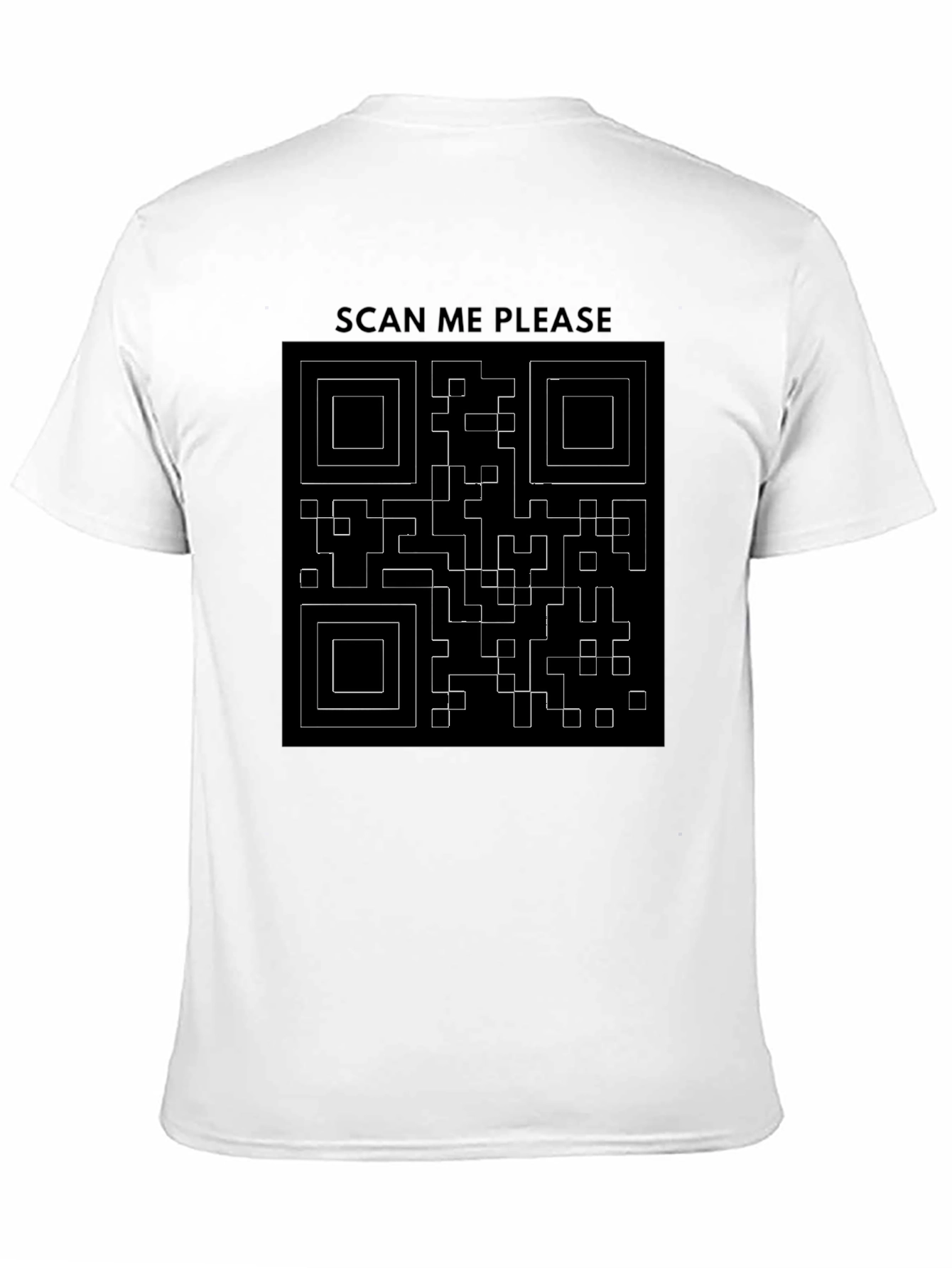 Scan Me QR Code Graphic T-Shirt - Black