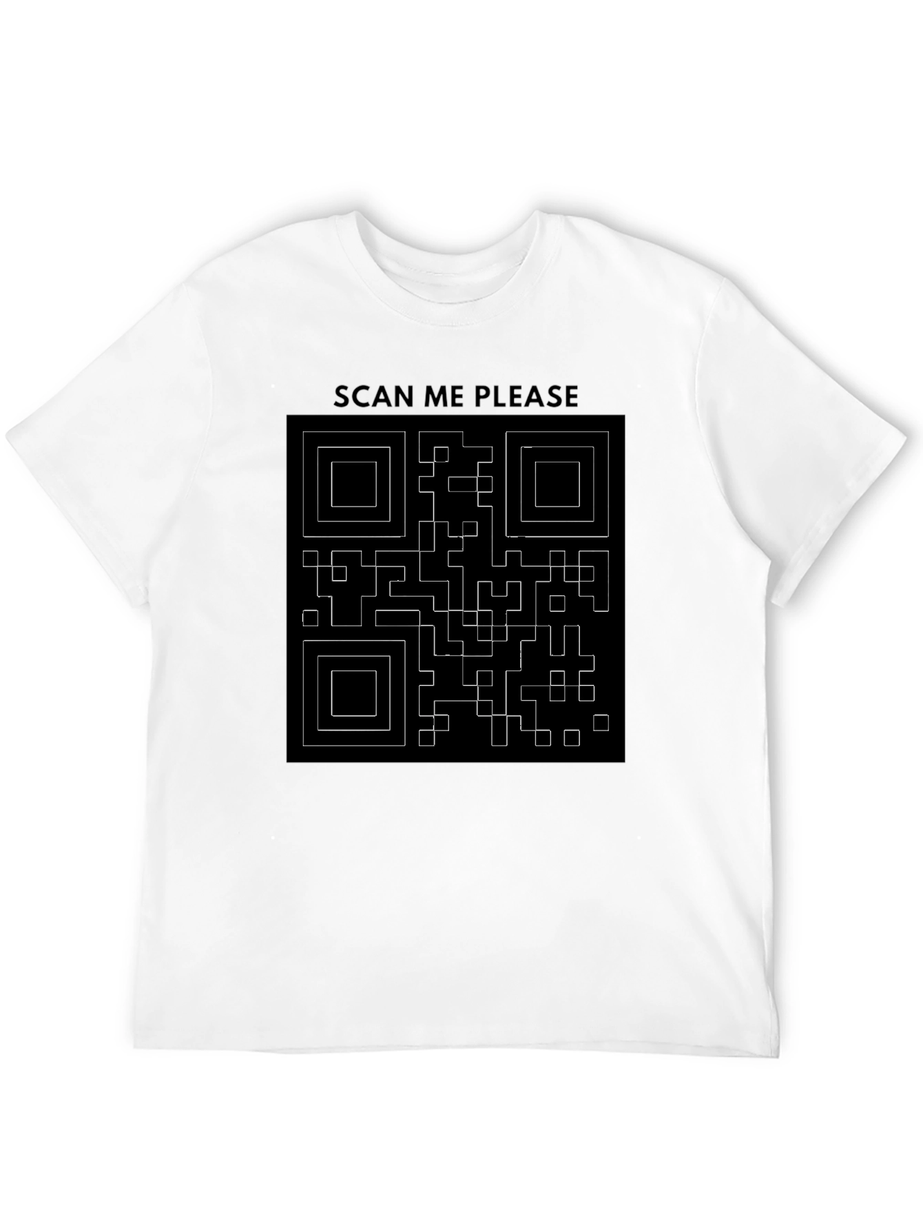 Scan Me QR Code Graphic T-Shirt - Black