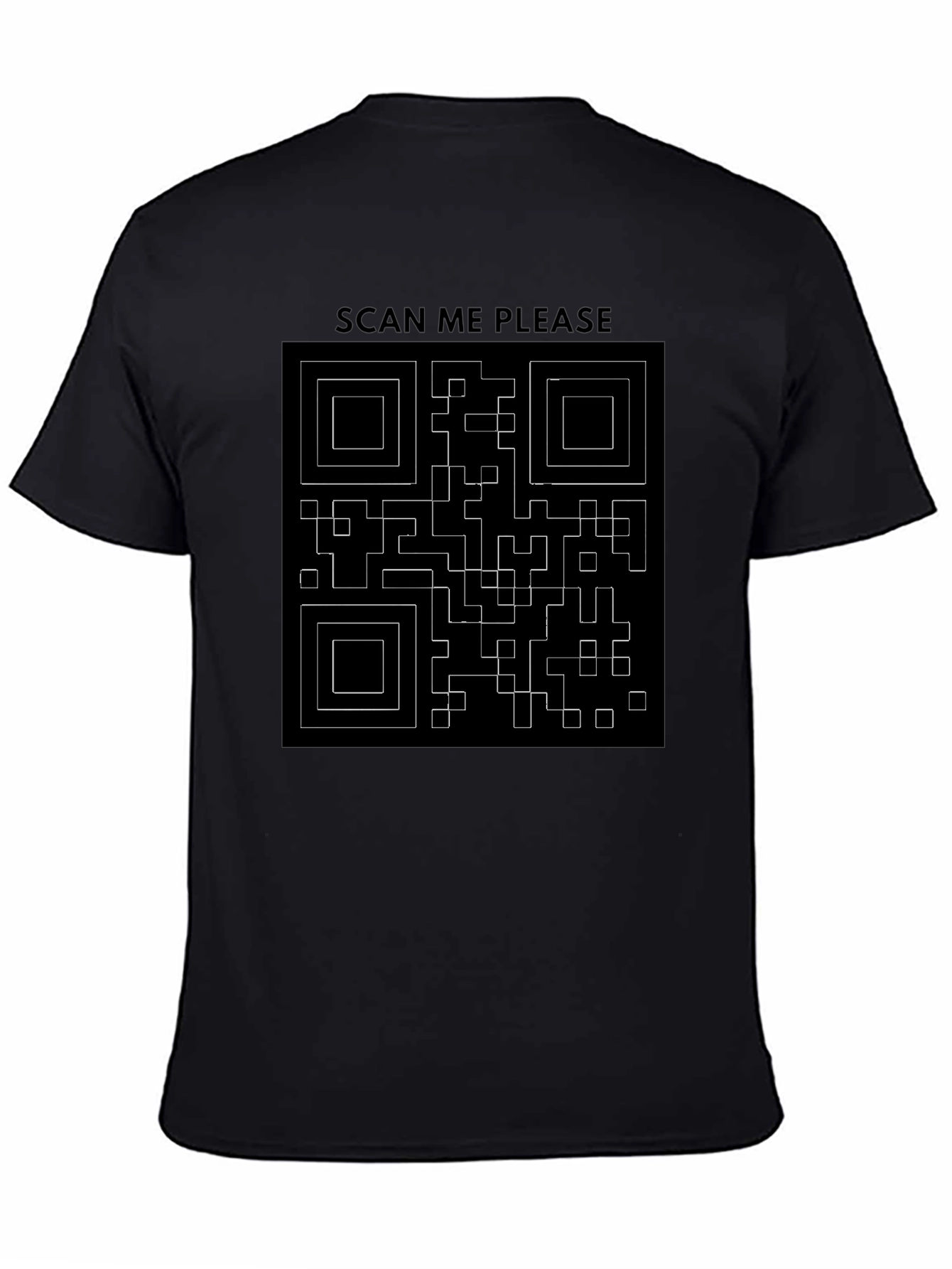 Scan Me QR Code Graphic T-Shirt - Black
