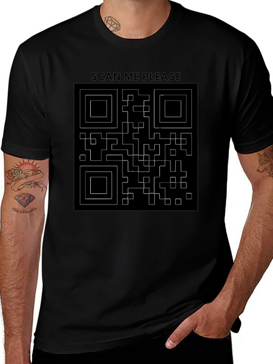 Scan Me QR Code Graphic T-Shirt - Black