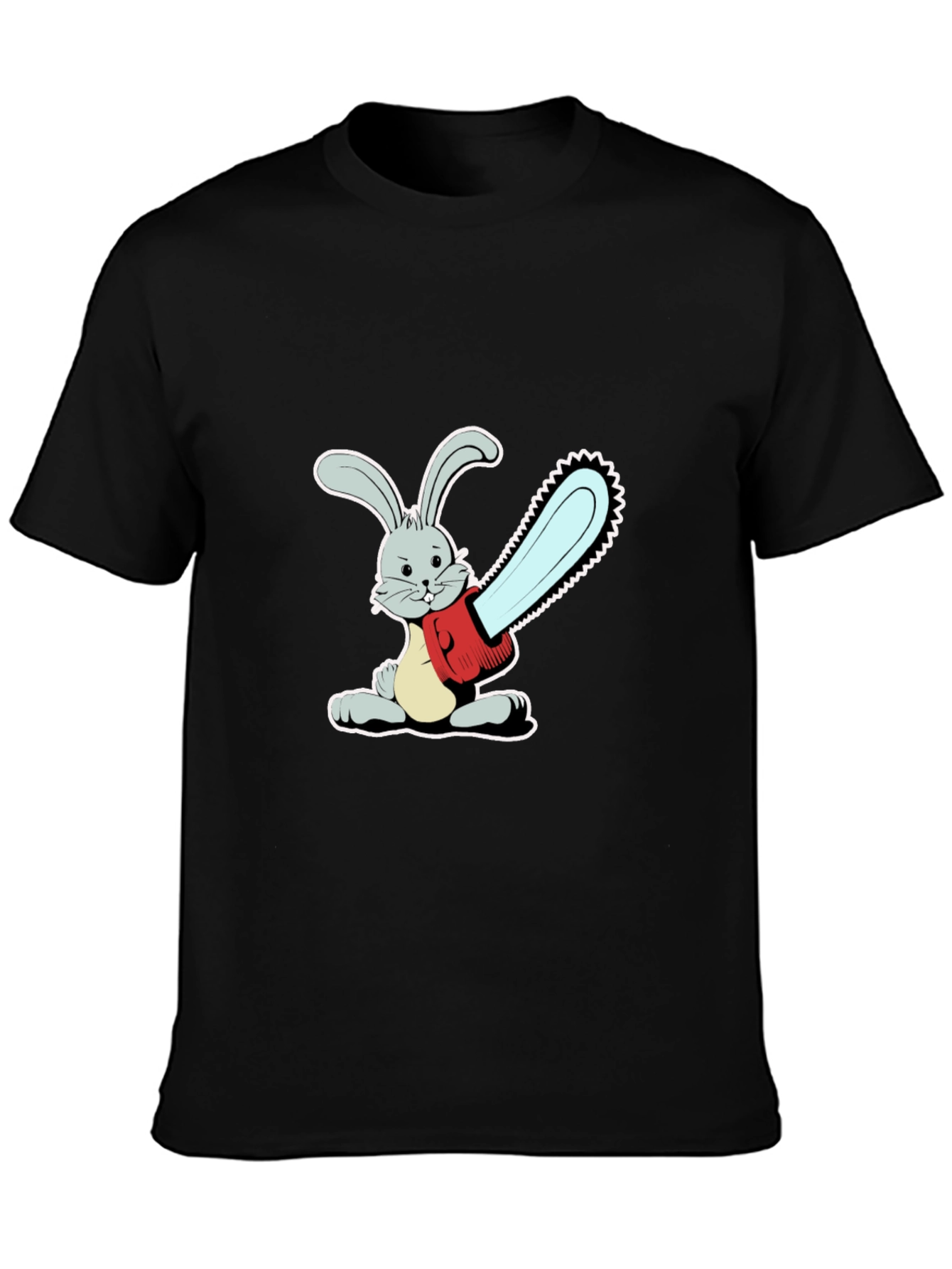 Bunny with Chainsaw T-Shirt - Graphic Print Tee