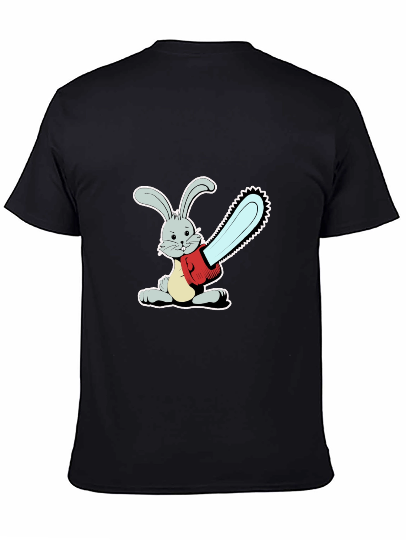 Bunny with Chainsaw T-Shirt - Graphic Print Tee
