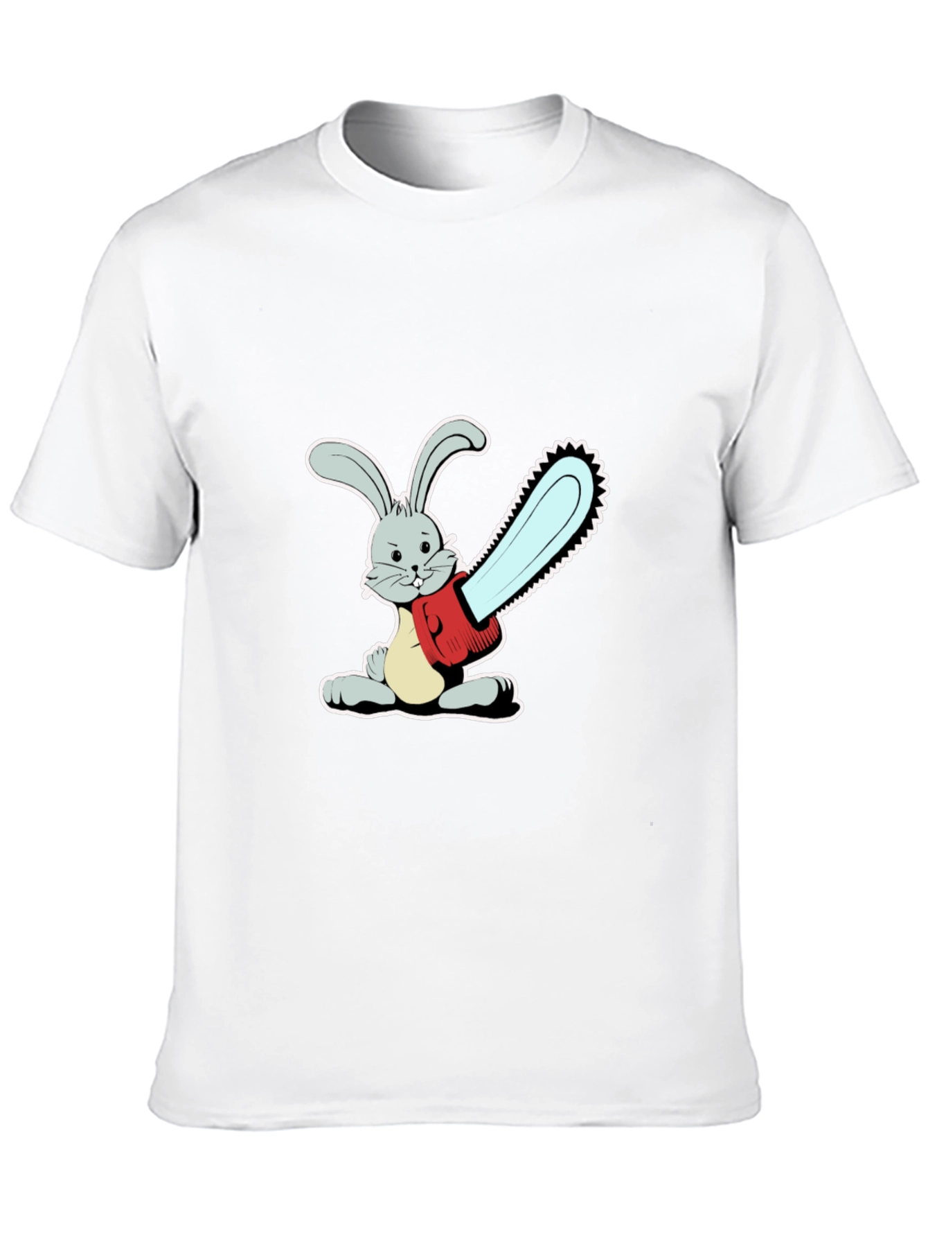 Bunny with Chainsaw T-Shirt - Graphic Print Tee