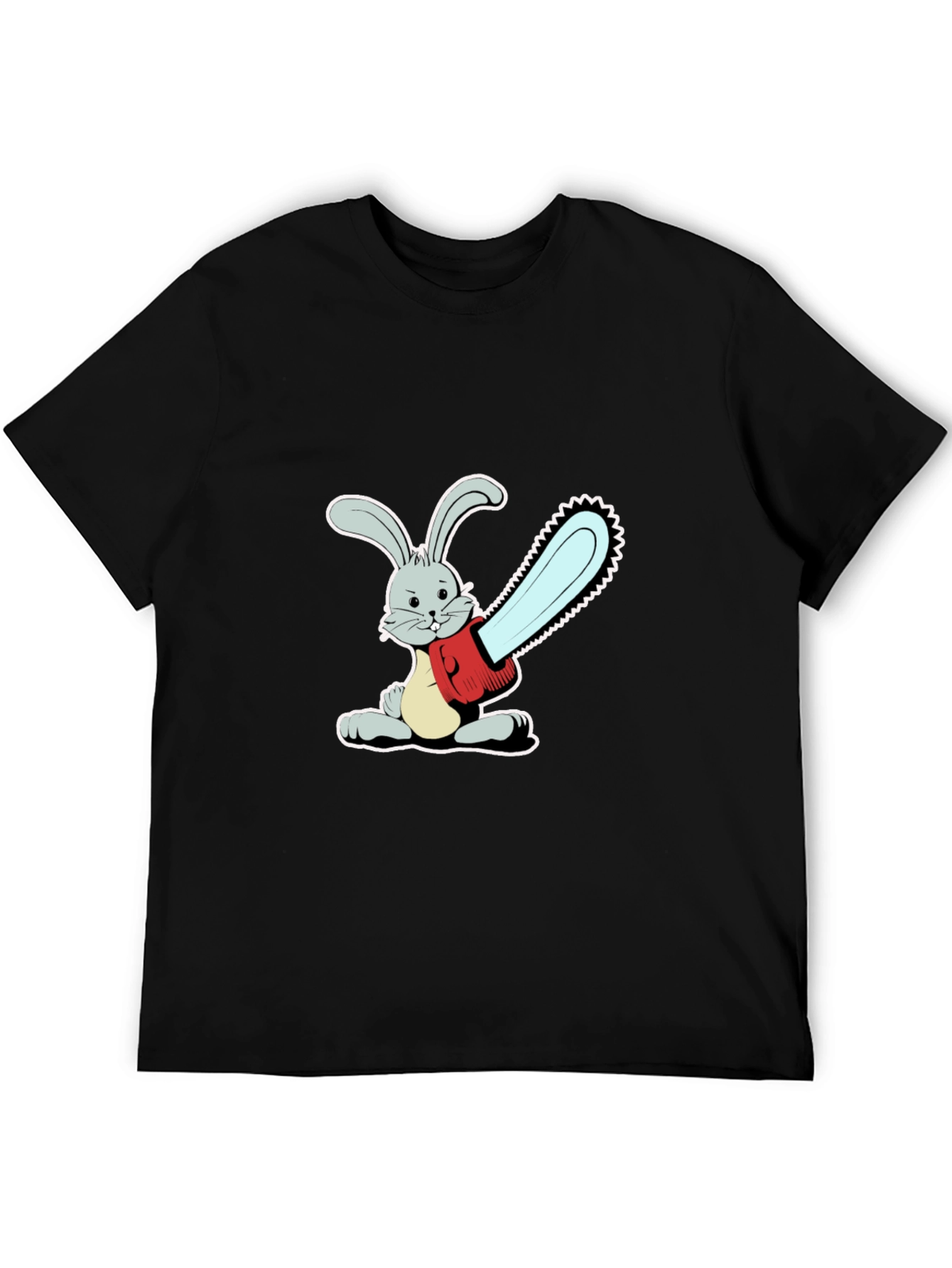 Bunny with Chainsaw T-Shirt - Graphic Print Tee