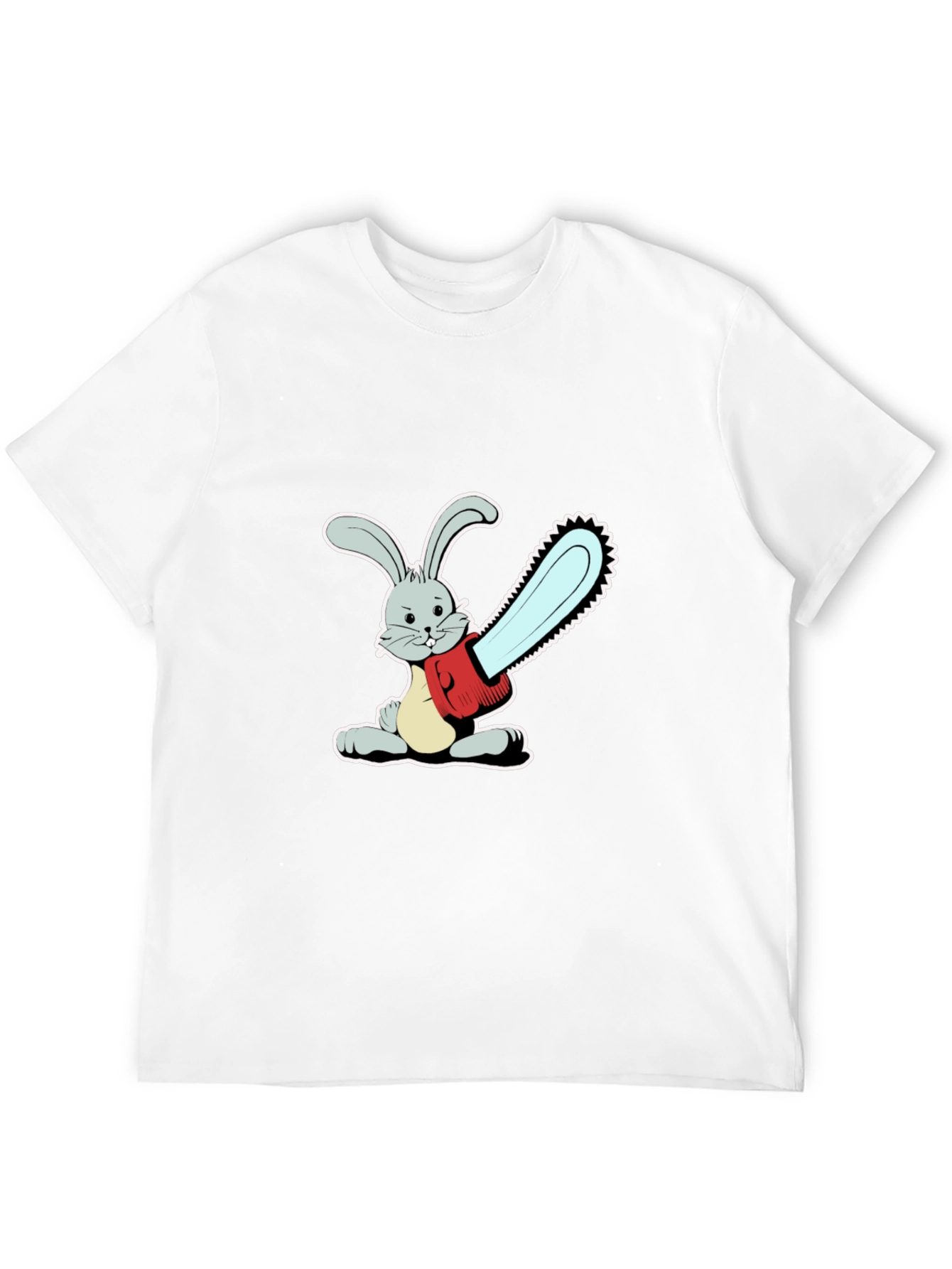 Bunny with Chainsaw T-Shirt - Graphic Print Tee