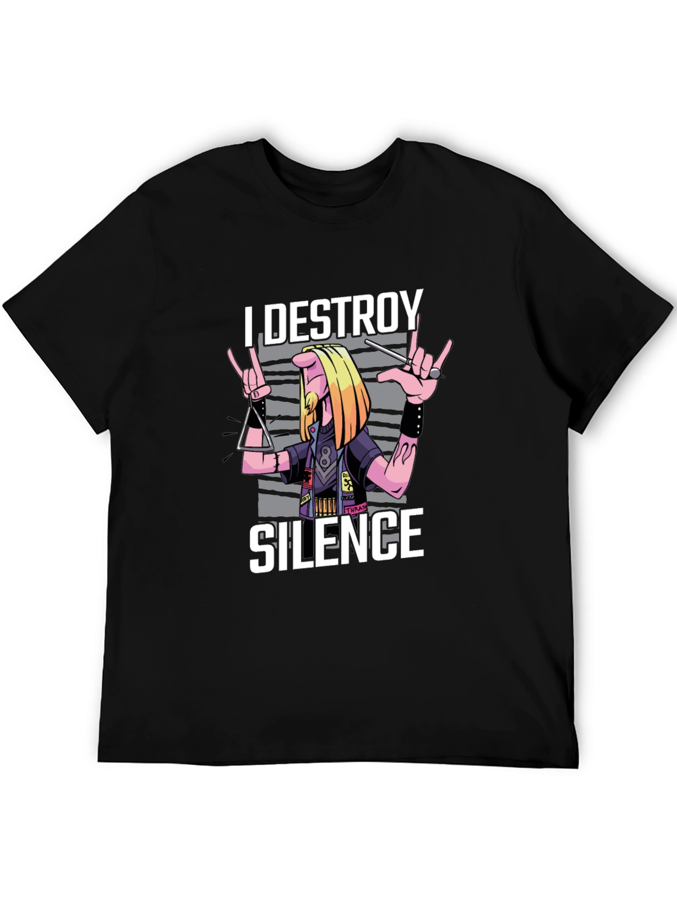 I Destroy Silence Funny Musician T-Shirt