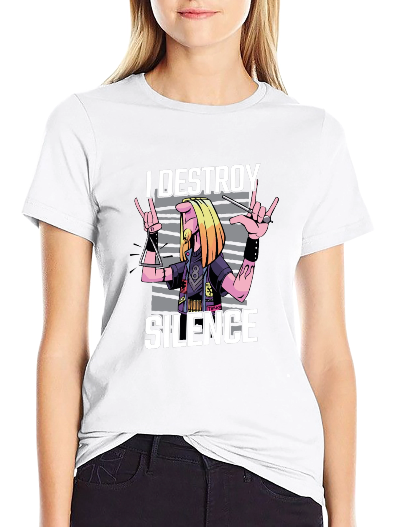 I Destroy Silence Funny Musician T-Shirt