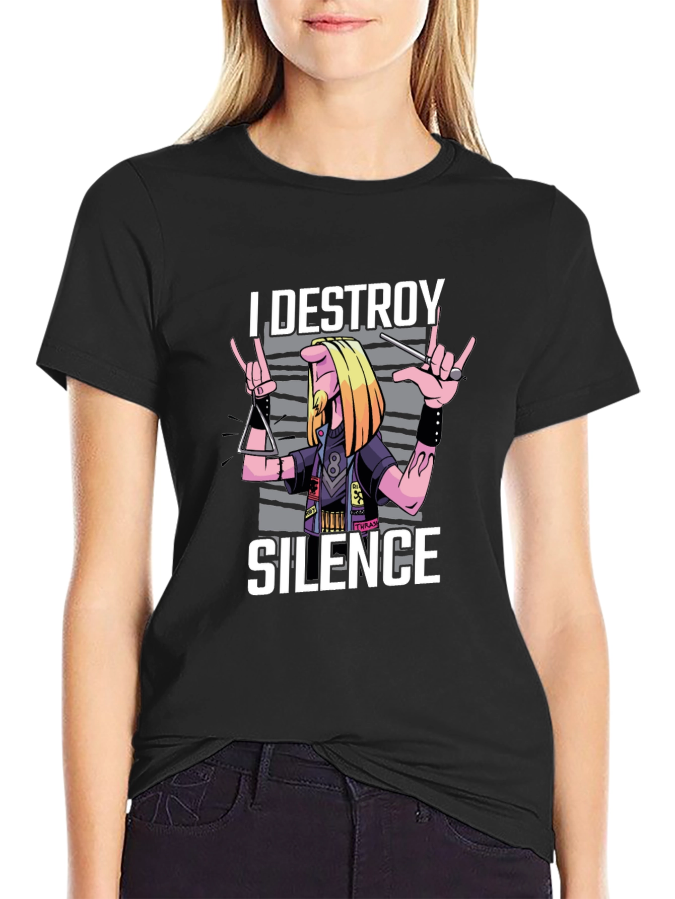 I Destroy Silence Funny Musician T-Shirt