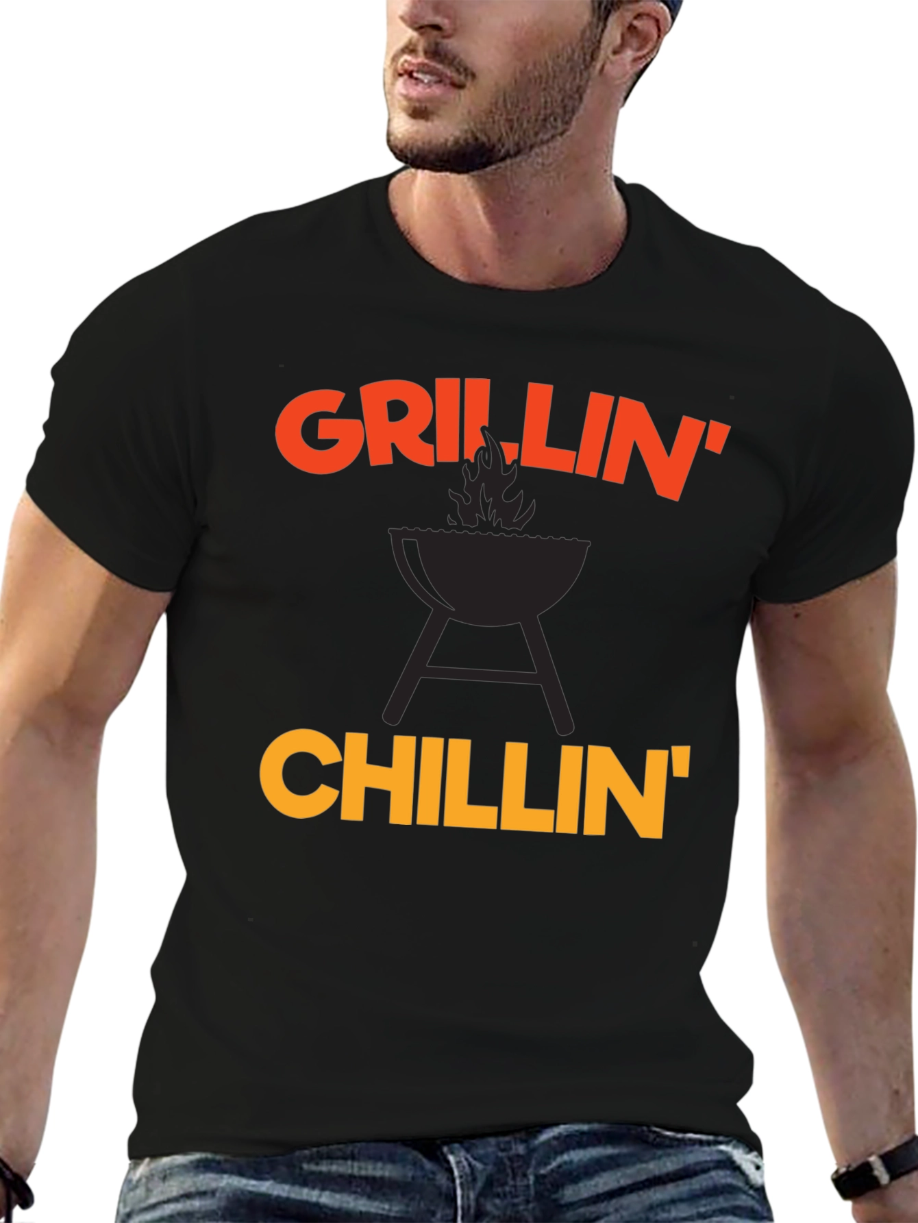 Grillin Chillin Graphic T-Shirt - Black