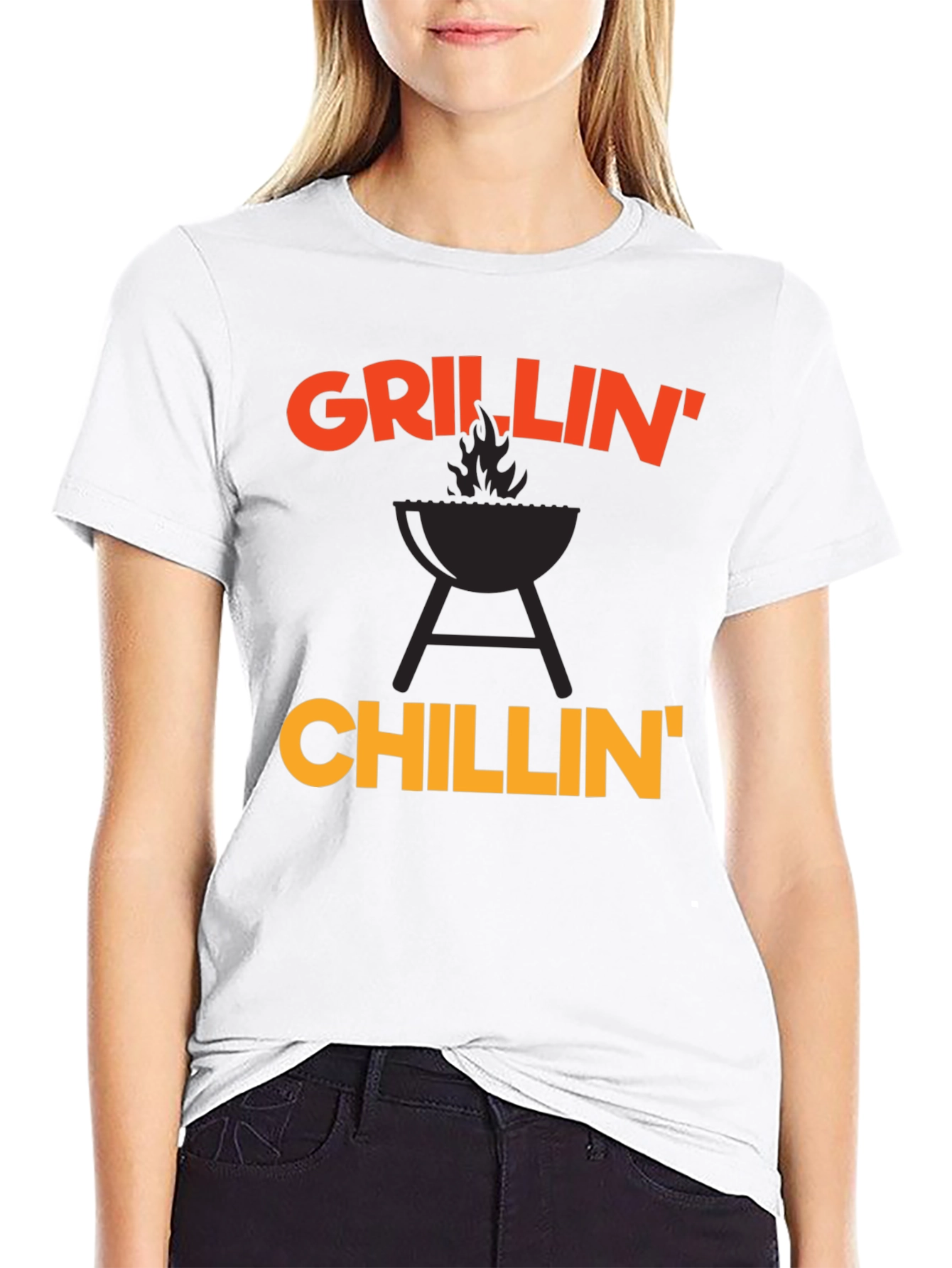 Grillin Chillin Graphic T-Shirt - Black