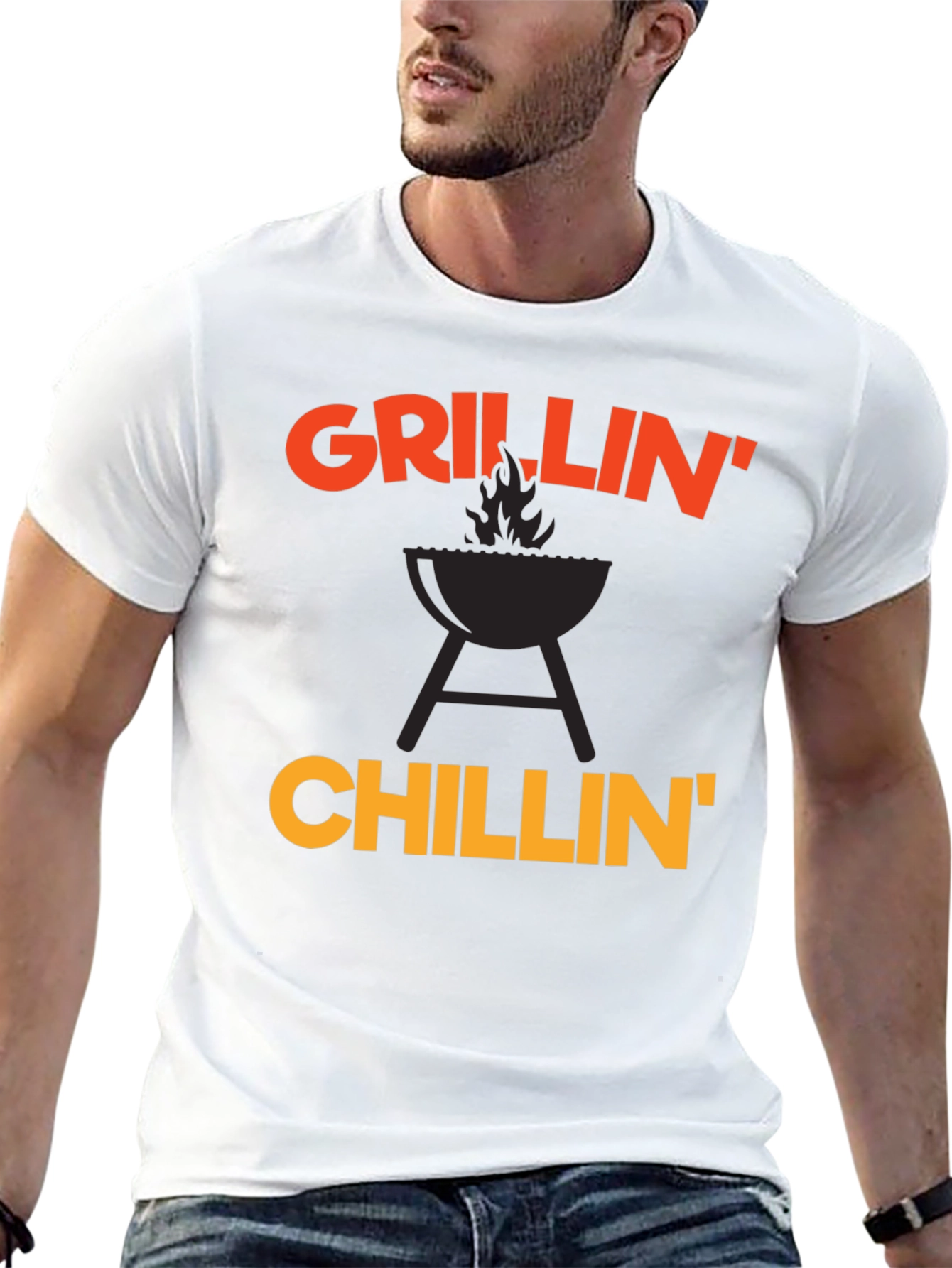 Grillin Chillin Graphic T-Shirt - Black