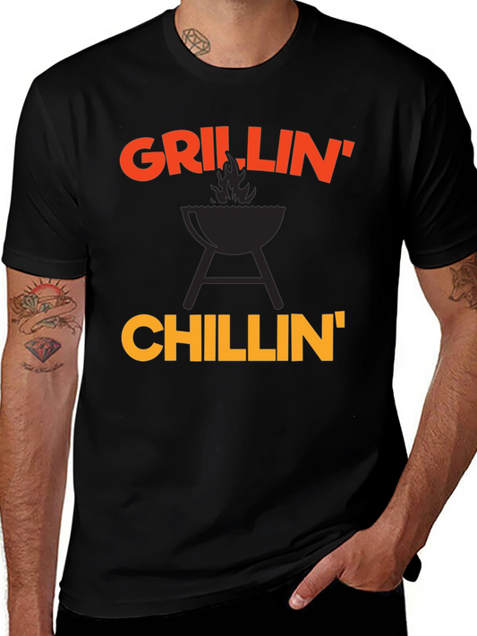 Grillin Chillin Graphic T-Shirt - Black