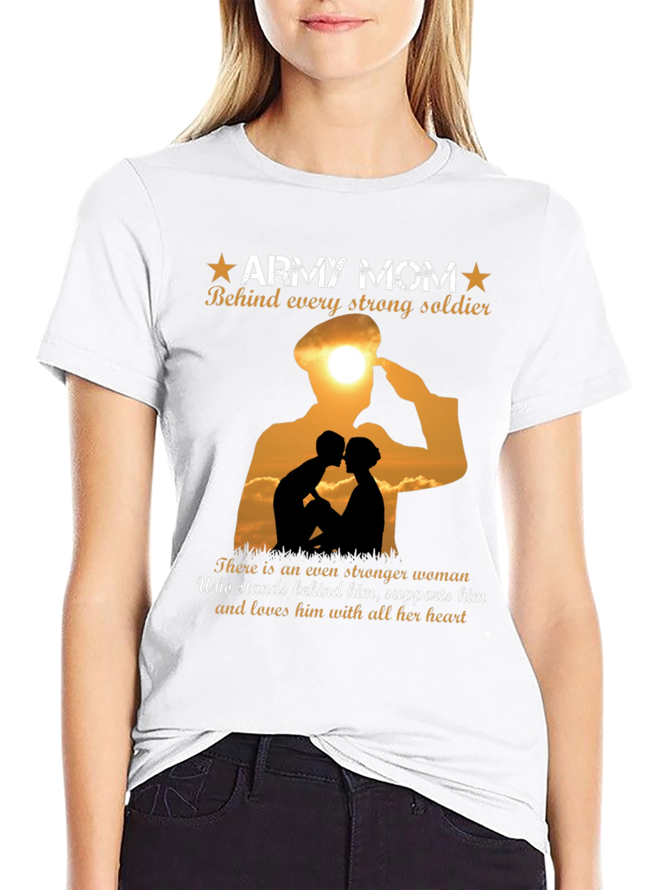 Army Mom T-Shirt - Strong Soldier Support