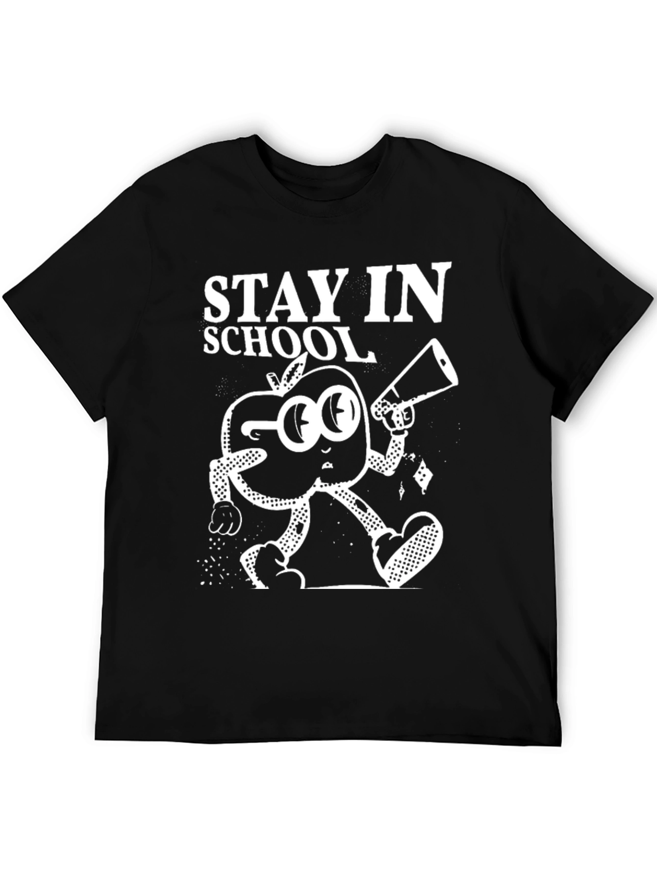 Stay In School Graphic Tee - Black Cotton T-Shirt