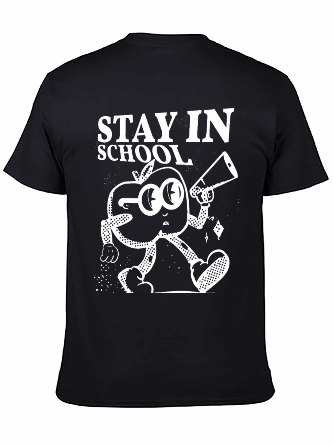 Stay In School Graphic Tee - Black Cotton T-Shirt