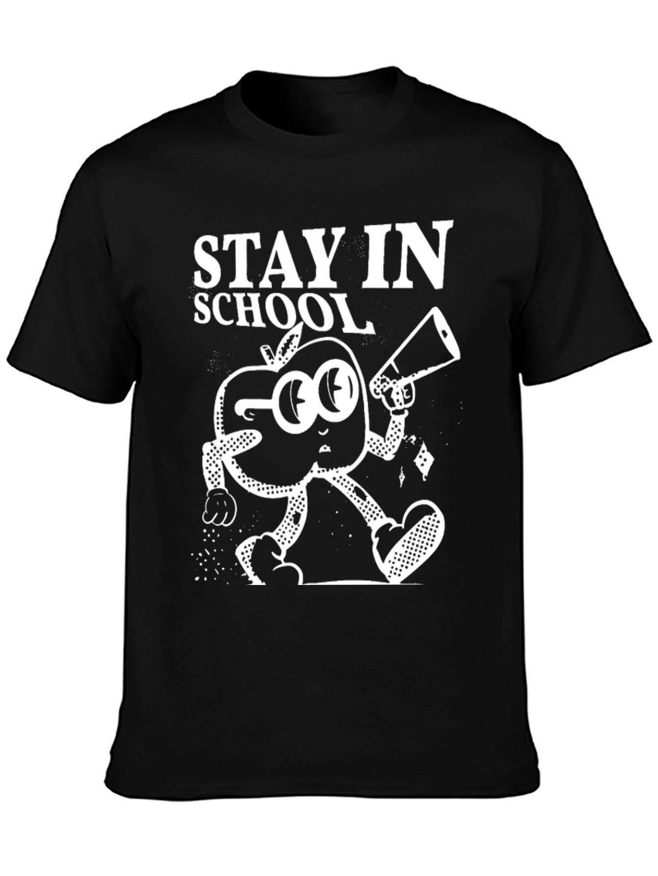 Stay In School Graphic Tee - Black Cotton T-Shirt