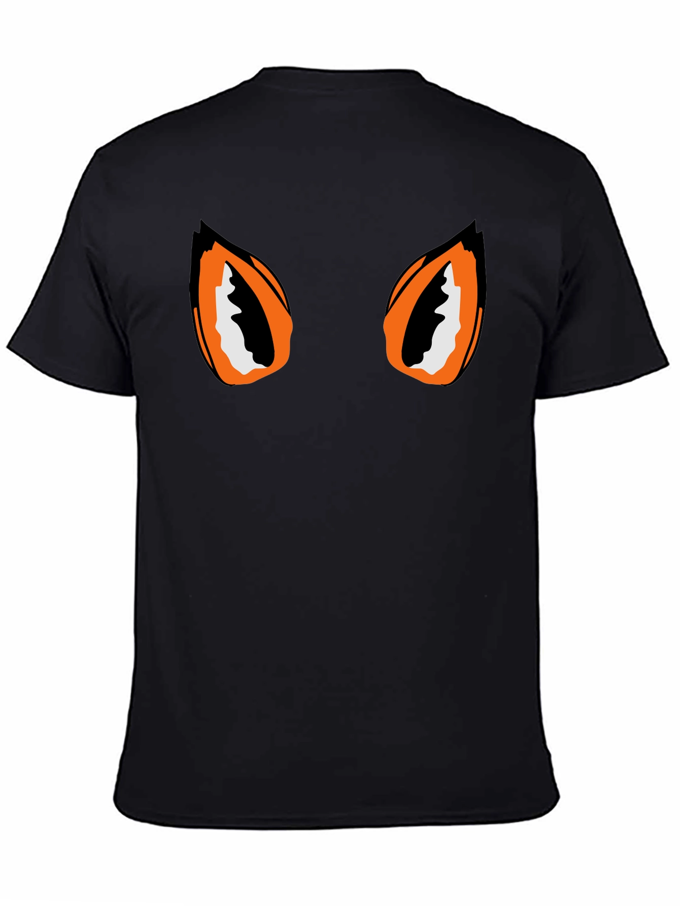 Black Tee with Graphic Eyes Design