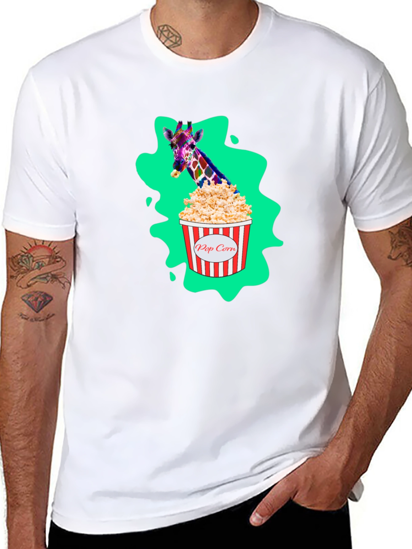 Giraffe Popcorn T-Shirt