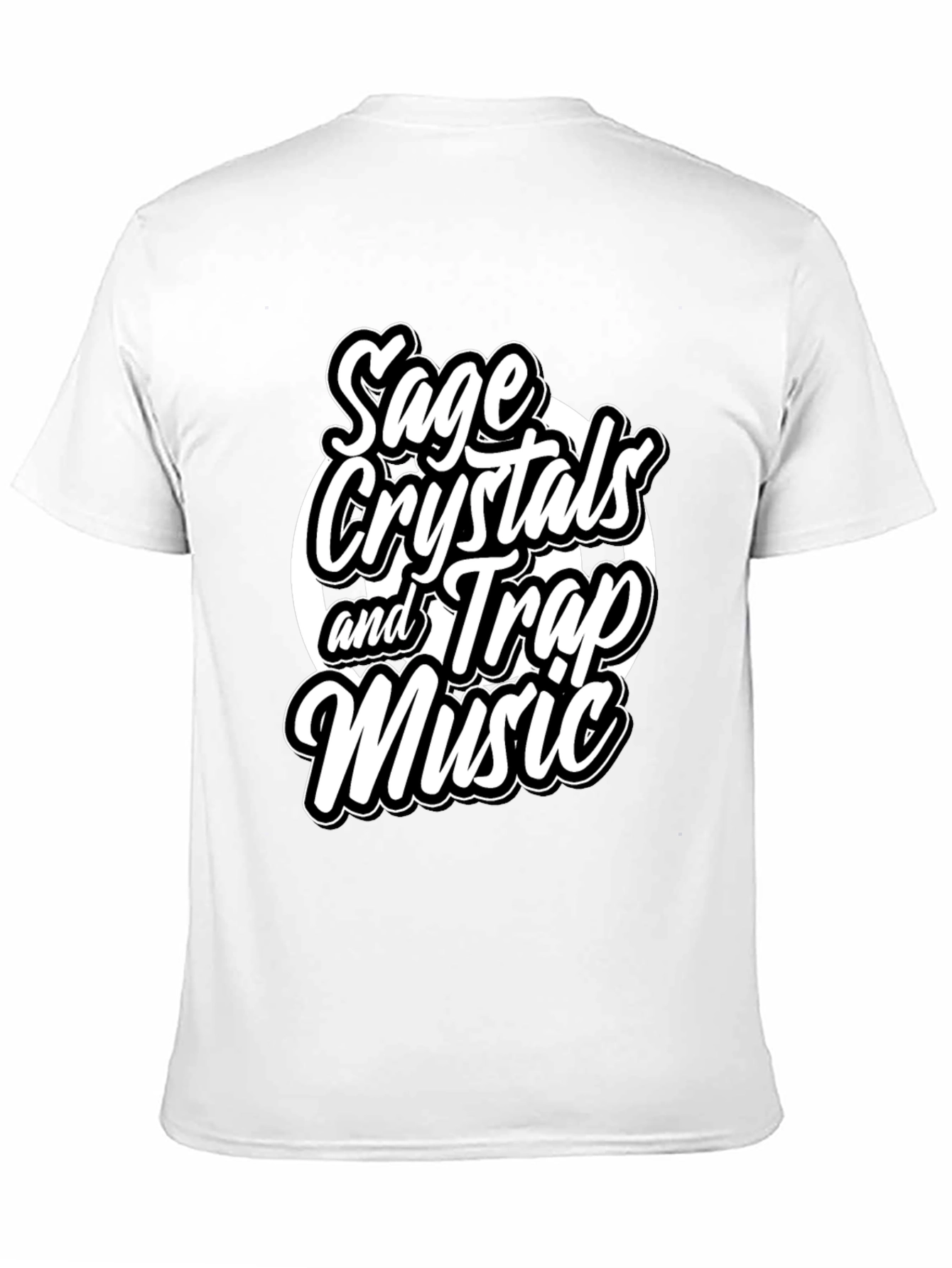 Sage Crystals & Trap Music Black Graphic Tee