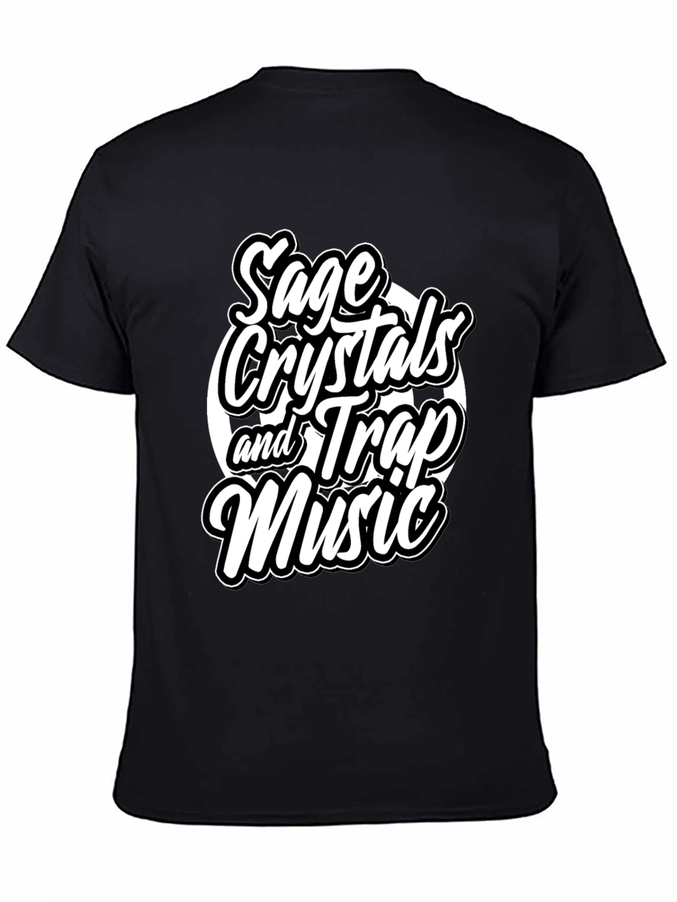 Sage Crystals & Trap Music Black Graphic Tee