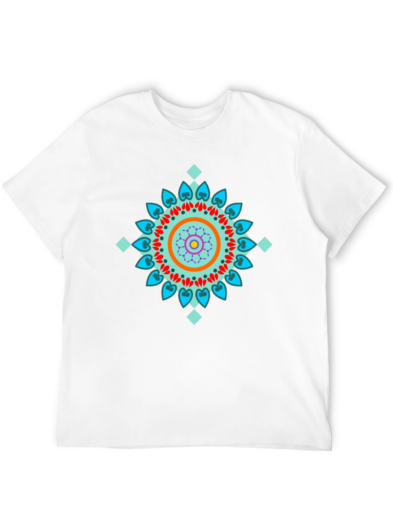 Geometric Mandala Design Black T-Shirt