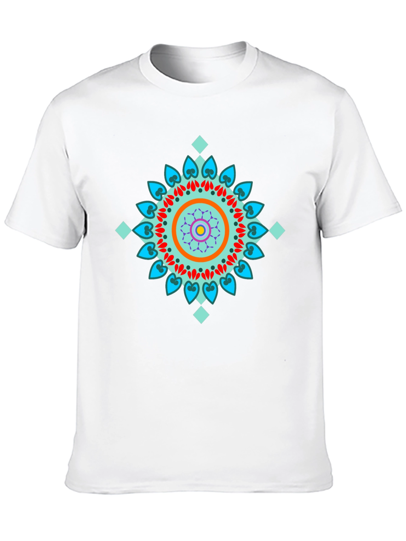 Geometric Mandala Design Black T-Shirt