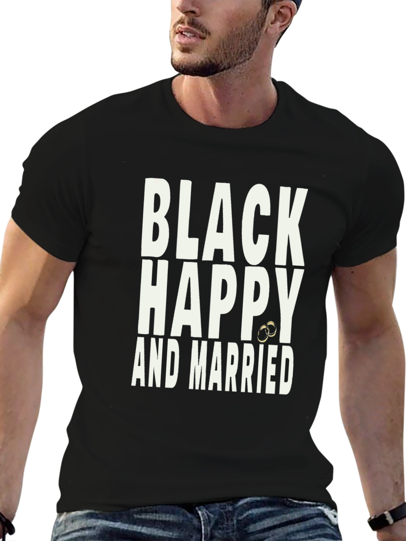 Black Happy and Married T-Shirt