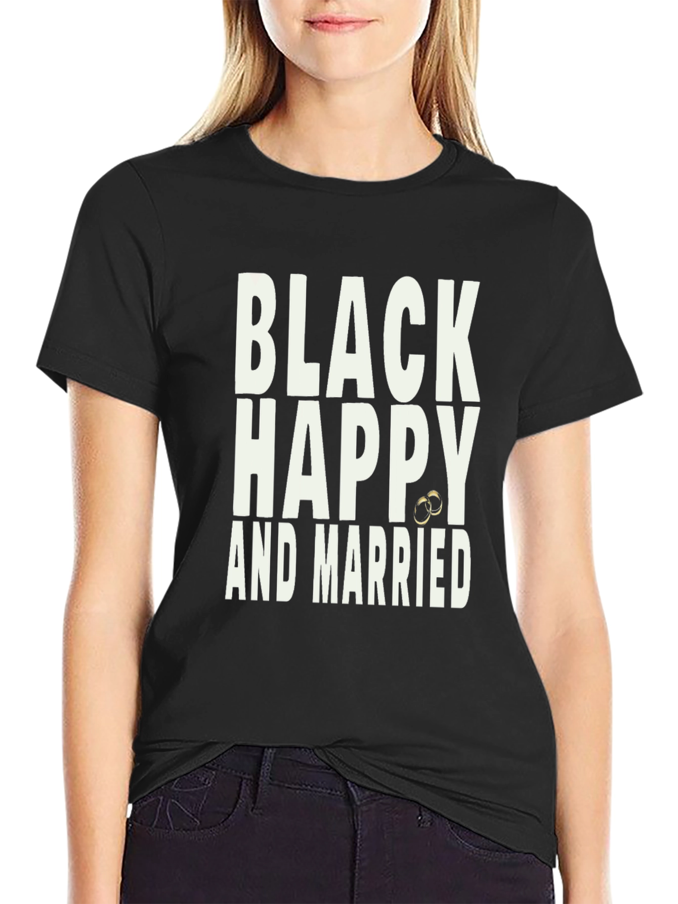 Black Happy and Married T-Shirt