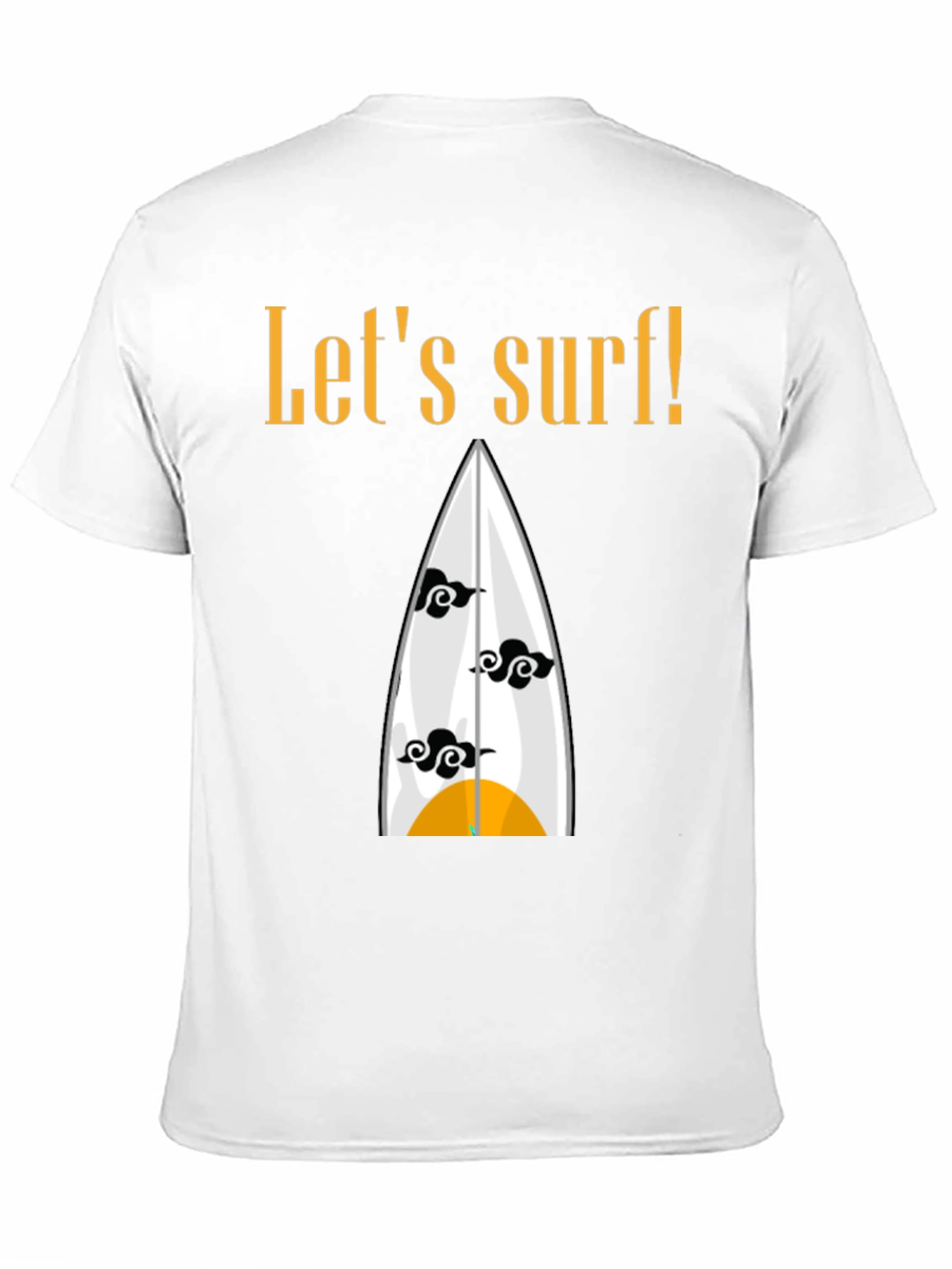 Lets Surf Graphic Tee - Black Cotton Shirt