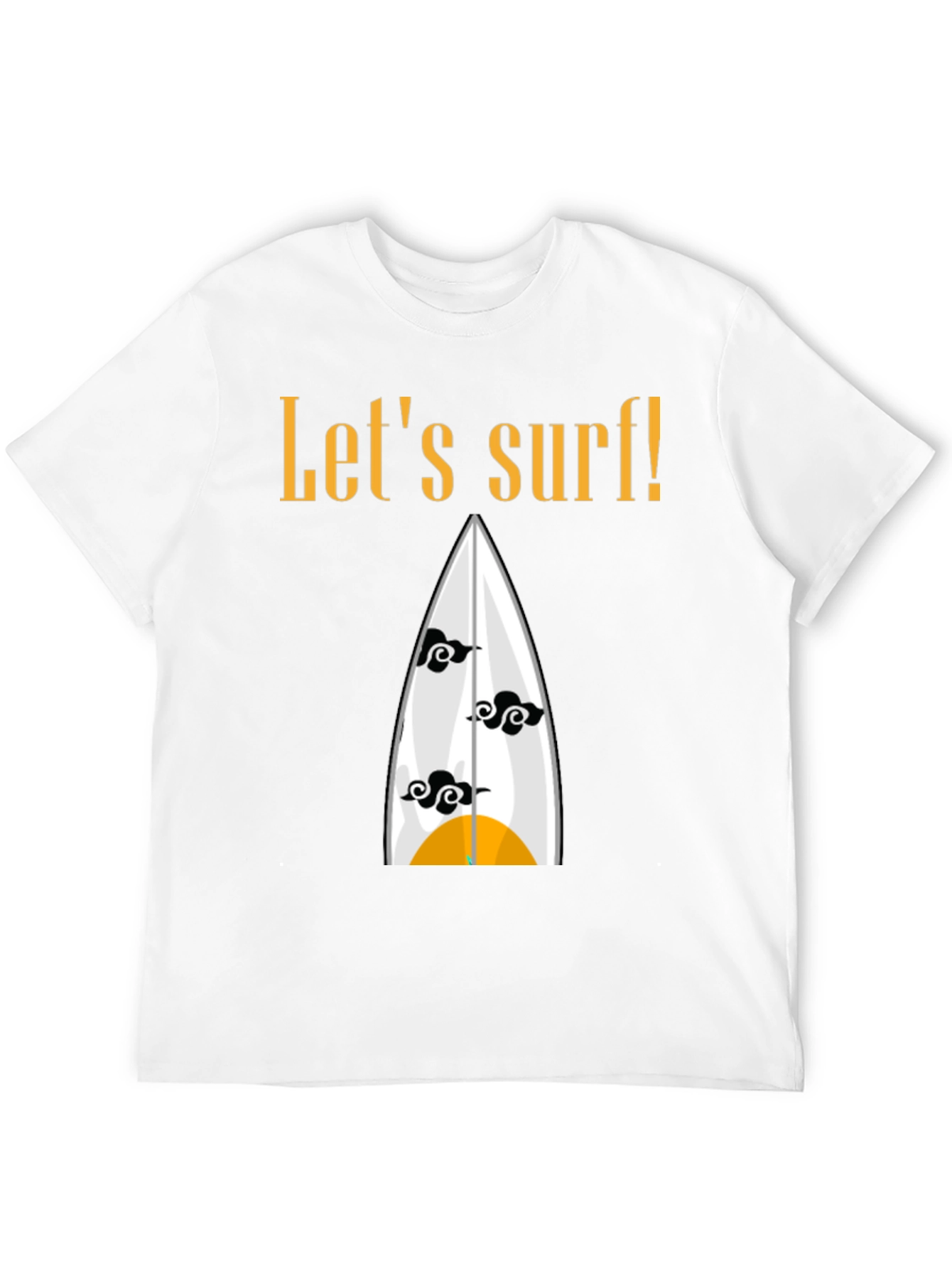 Lets Surf Graphic Tee - Black Cotton Shirt
