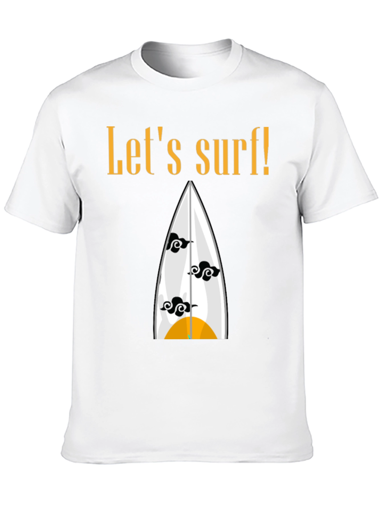 Lets Surf Graphic Tee - Black Cotton Shirt