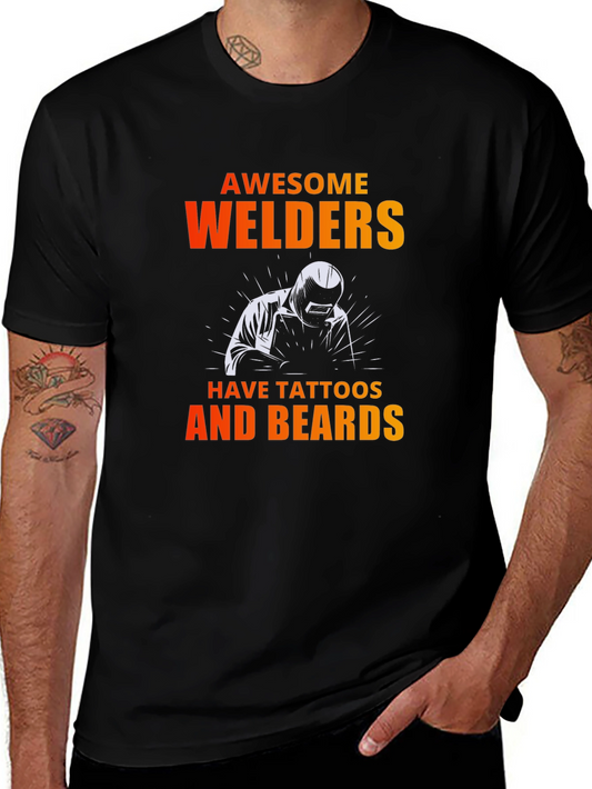 Awesome Welders T-Shirt - Tattoos & Beards