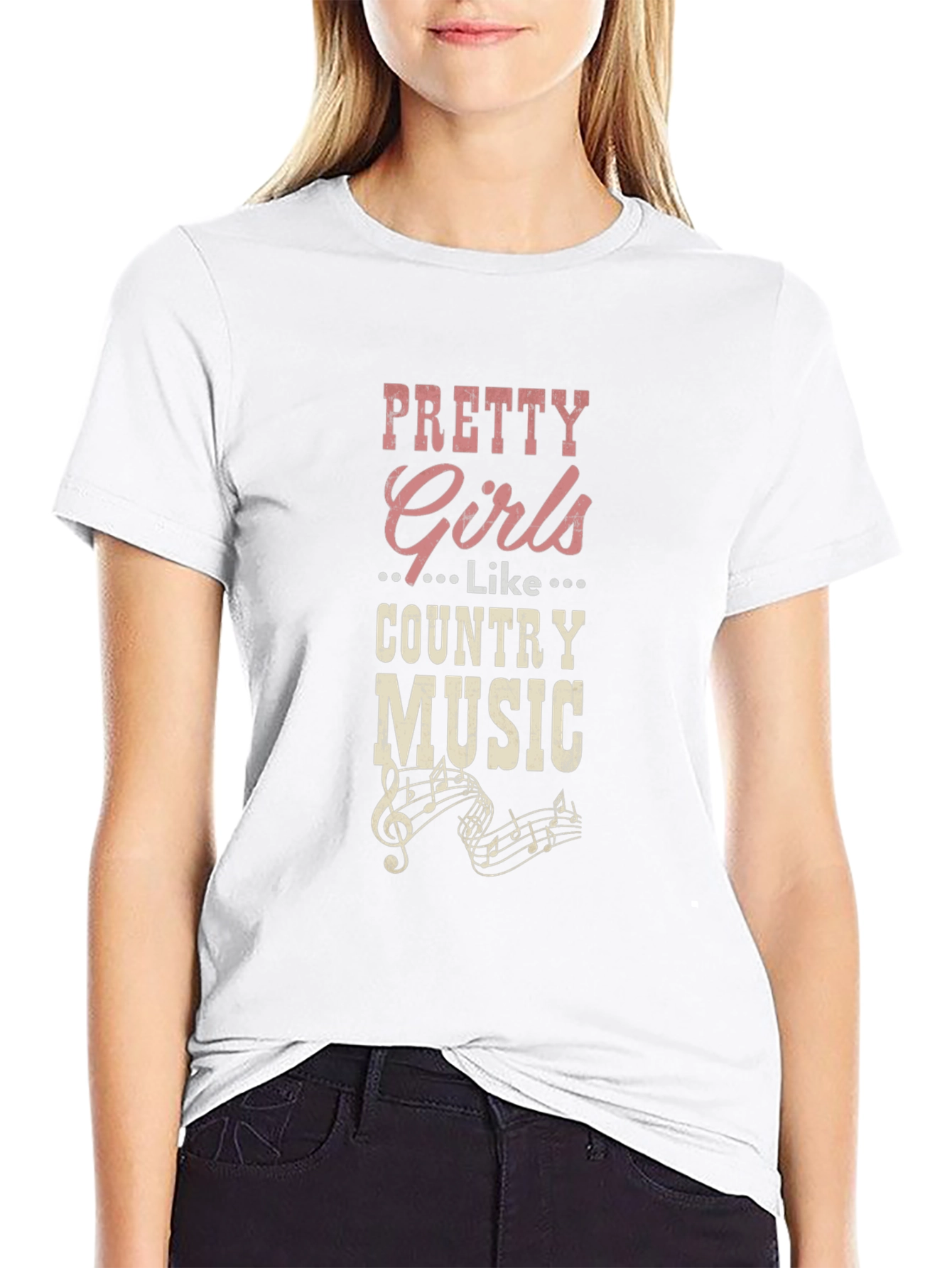 Pretty Girls Like Country Music Graphic T-Shirt