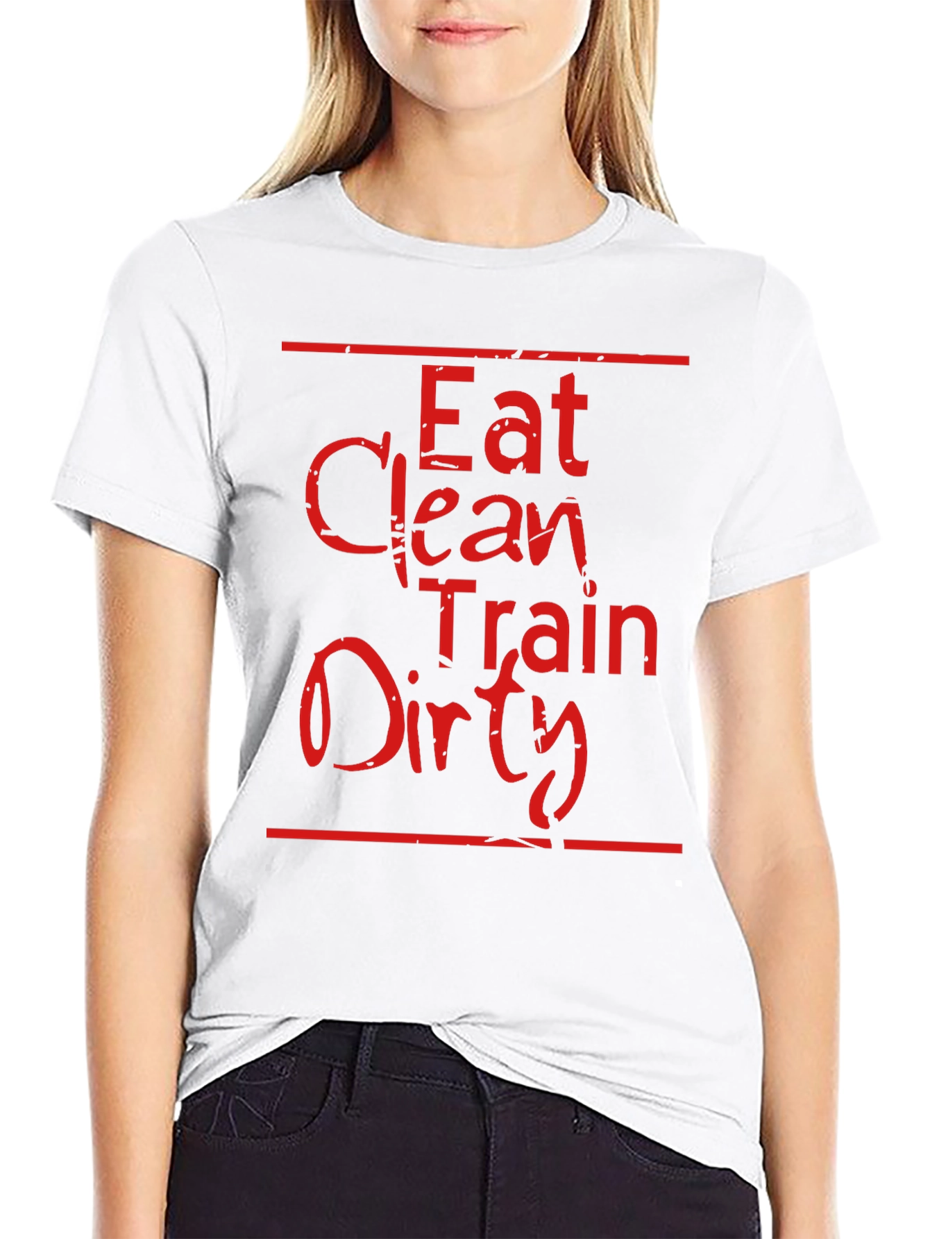 Eat Clean Train Dirty Graphic T-Shirt - Black