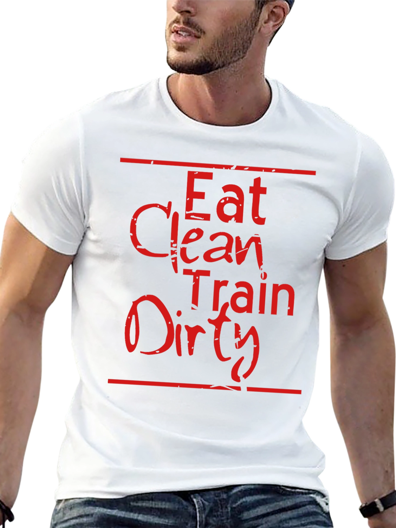 Eat Clean Train Dirty Graphic T-Shirt - Black