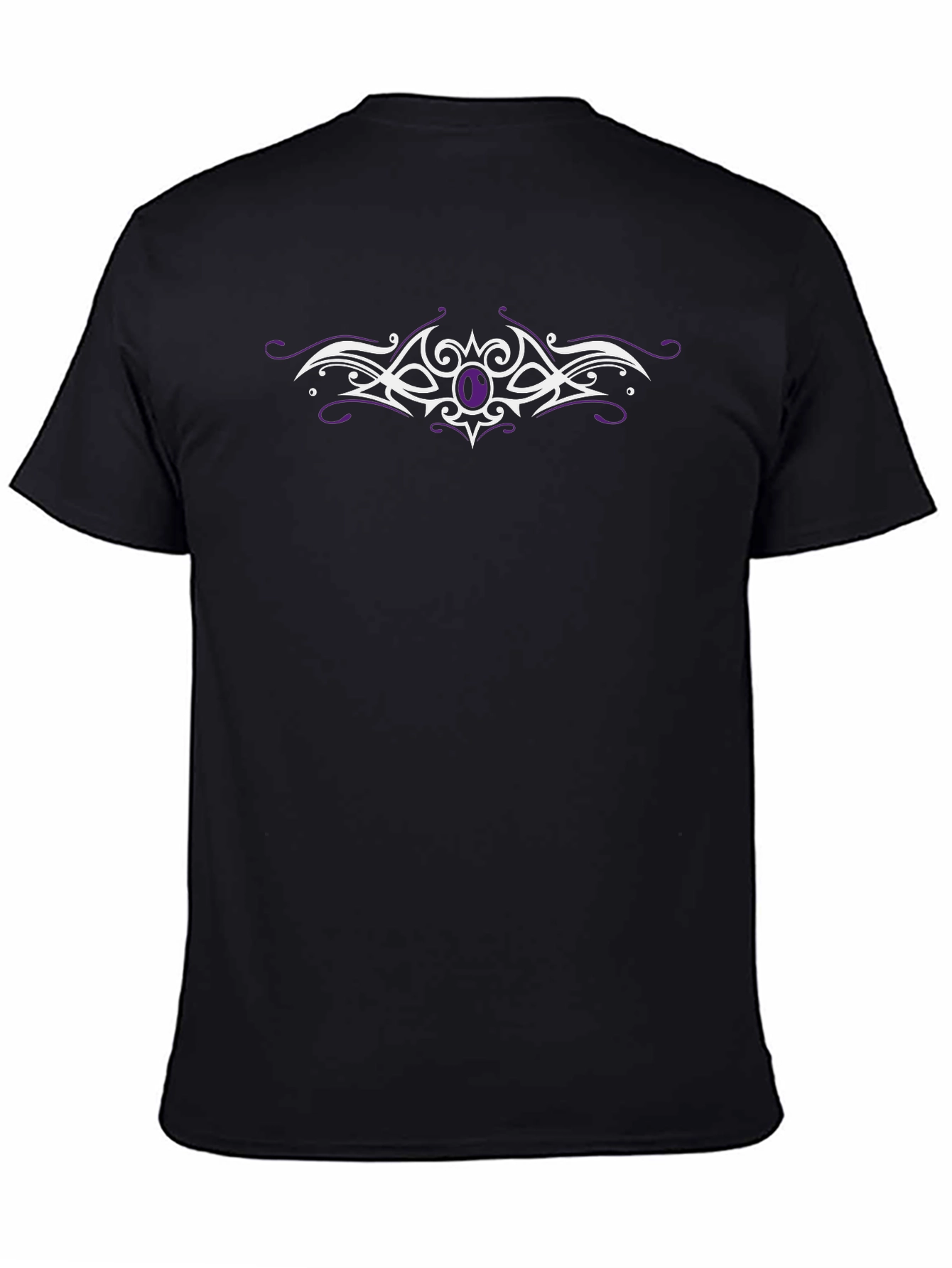 Tribal Gemstone Graphic Tee - Sleek Black Cotton
