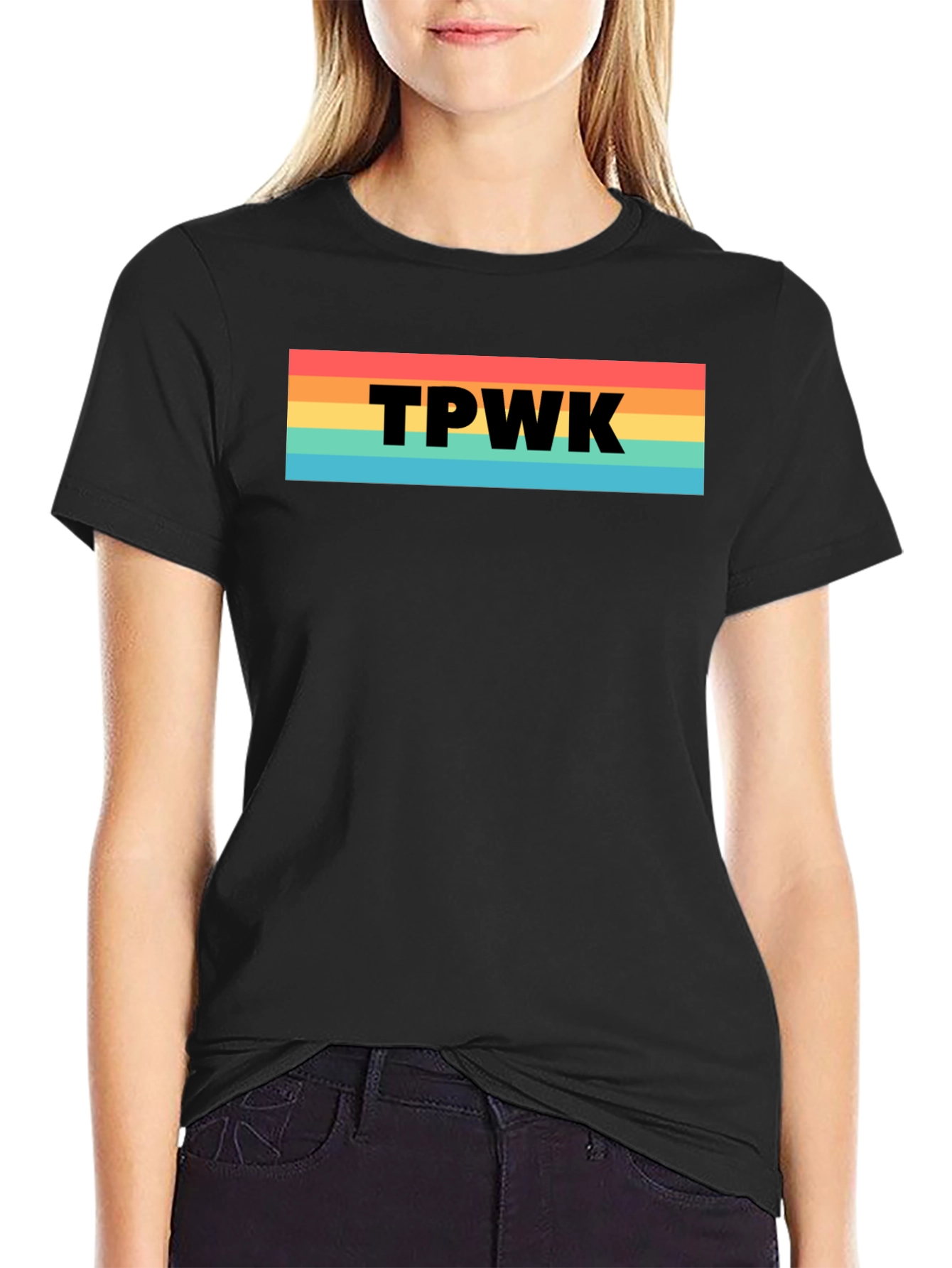 TPWK Rainbow Stripe T-Shirt - Trendy Casual Tee